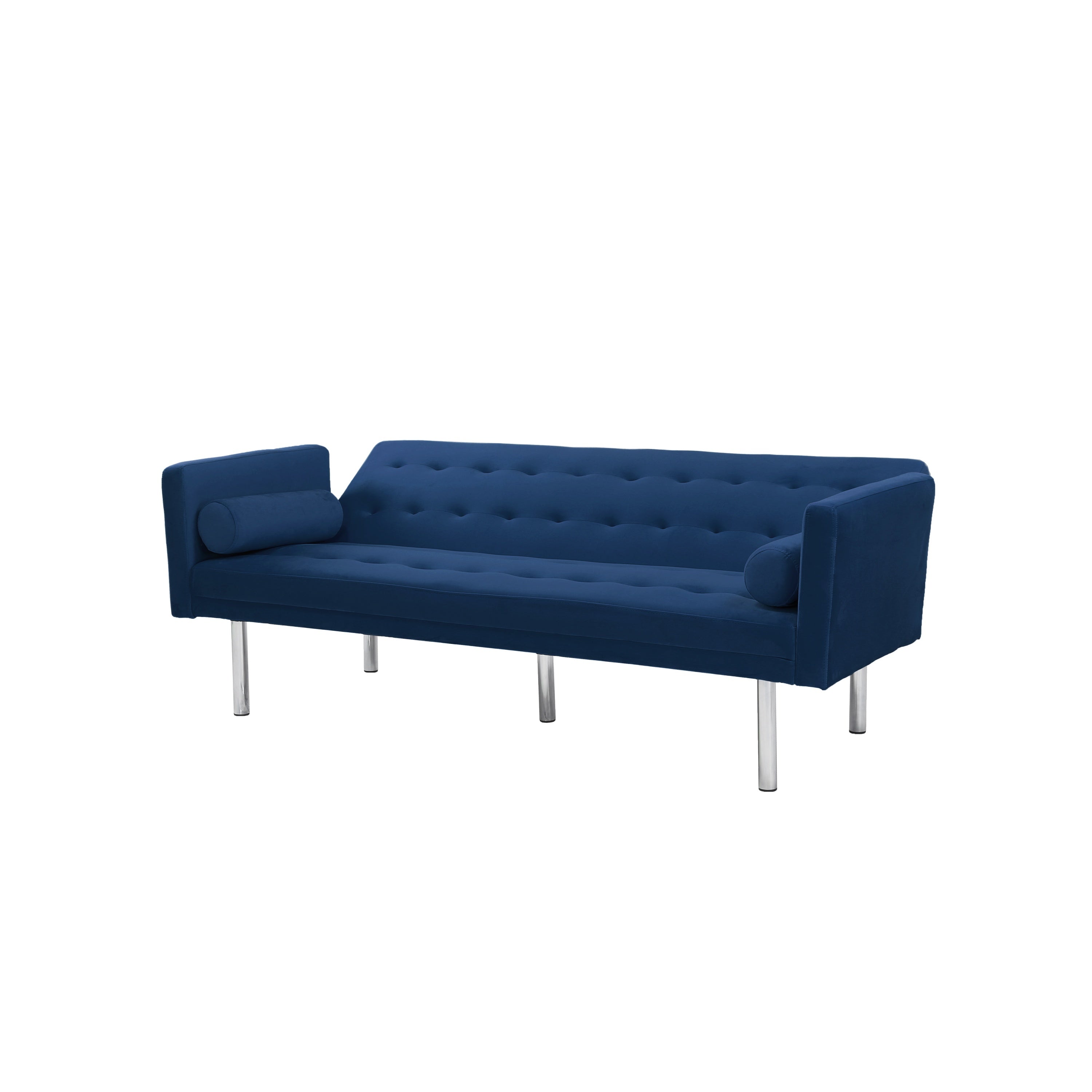 Square arm sleeper sofa Navy Blue Velvet ***Not available for sale on Walmart*** - Atlantic Fine Furniture Inc