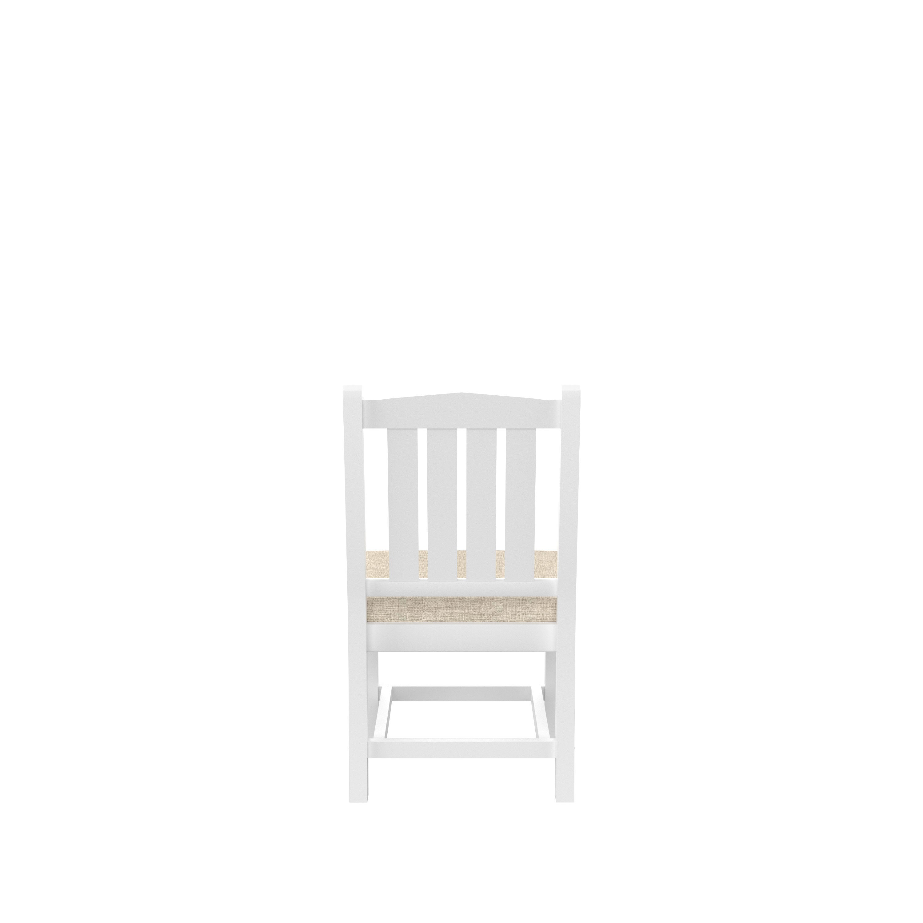 HDPE Dining Chair, White, With Cushion, No Armrest, Set of 2 - Atlantic Fine Furniture Inc