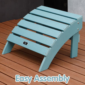 TALE Adirondack Ottoman Footstool All-Weather and Fade-Resistant Plastic Wood for Lawn Outdoor Patio Deck Garden Porch Lawn Furniture Blue - Atlantic Fine Furniture Inc