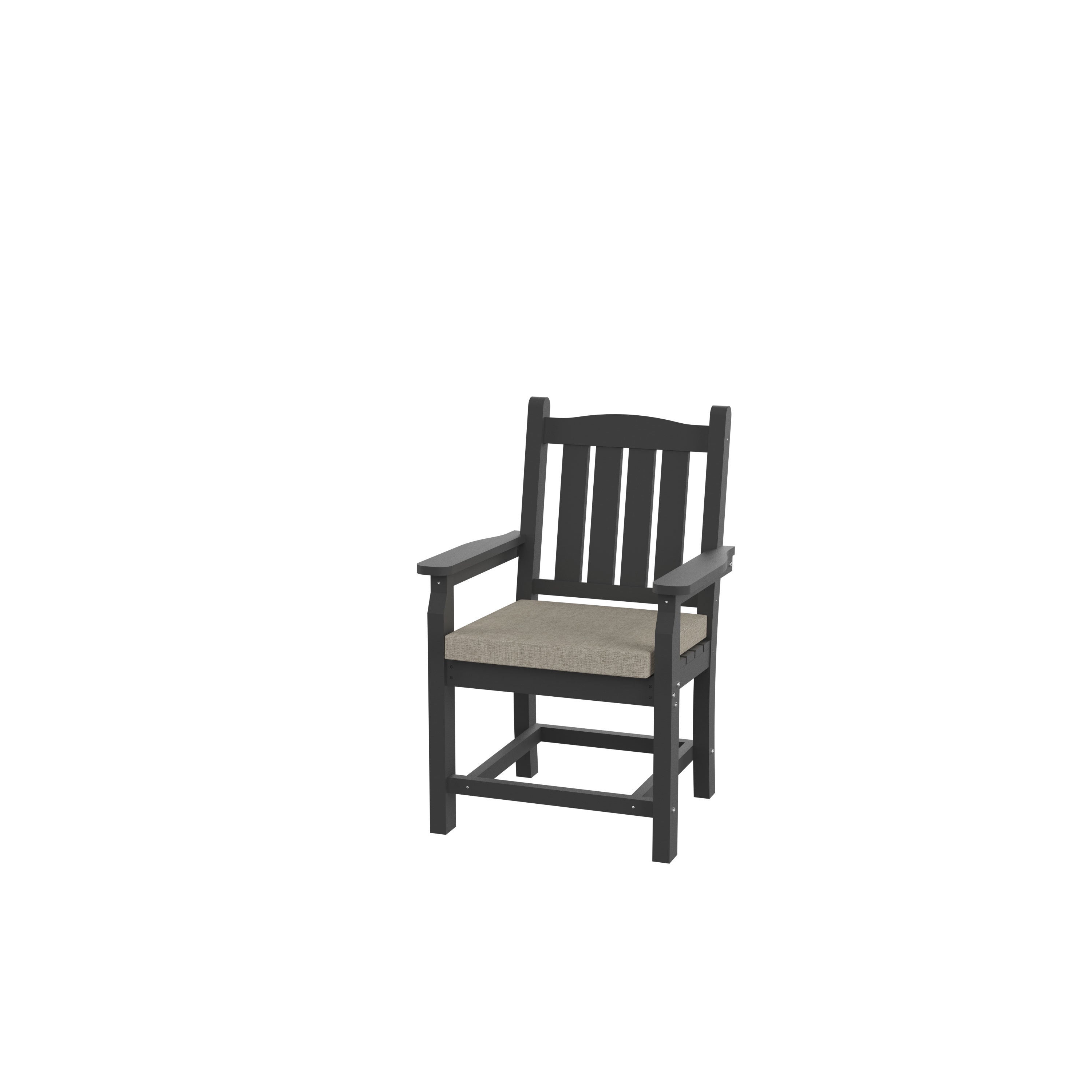 HDPE Dining Chair, Gray, With Cushion, Set of 2 - Atlantic Fine Furniture Inc