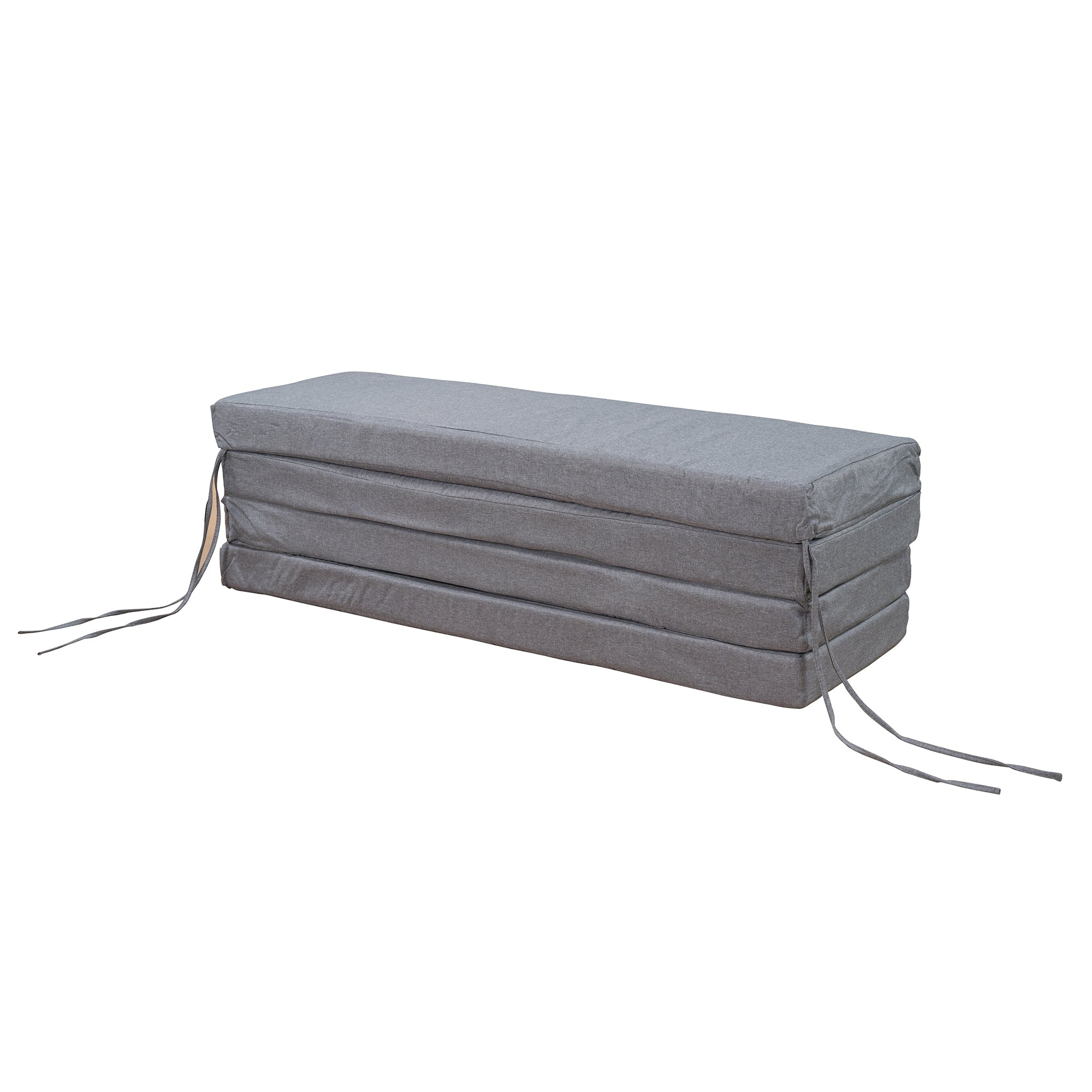 Full Size Folding Mattress,Tri-fold,Washable Linen Cover,Straps,Bonded Foam,Gray(Adapted to LP000072) - Atlantic Fine Furniture Inc
