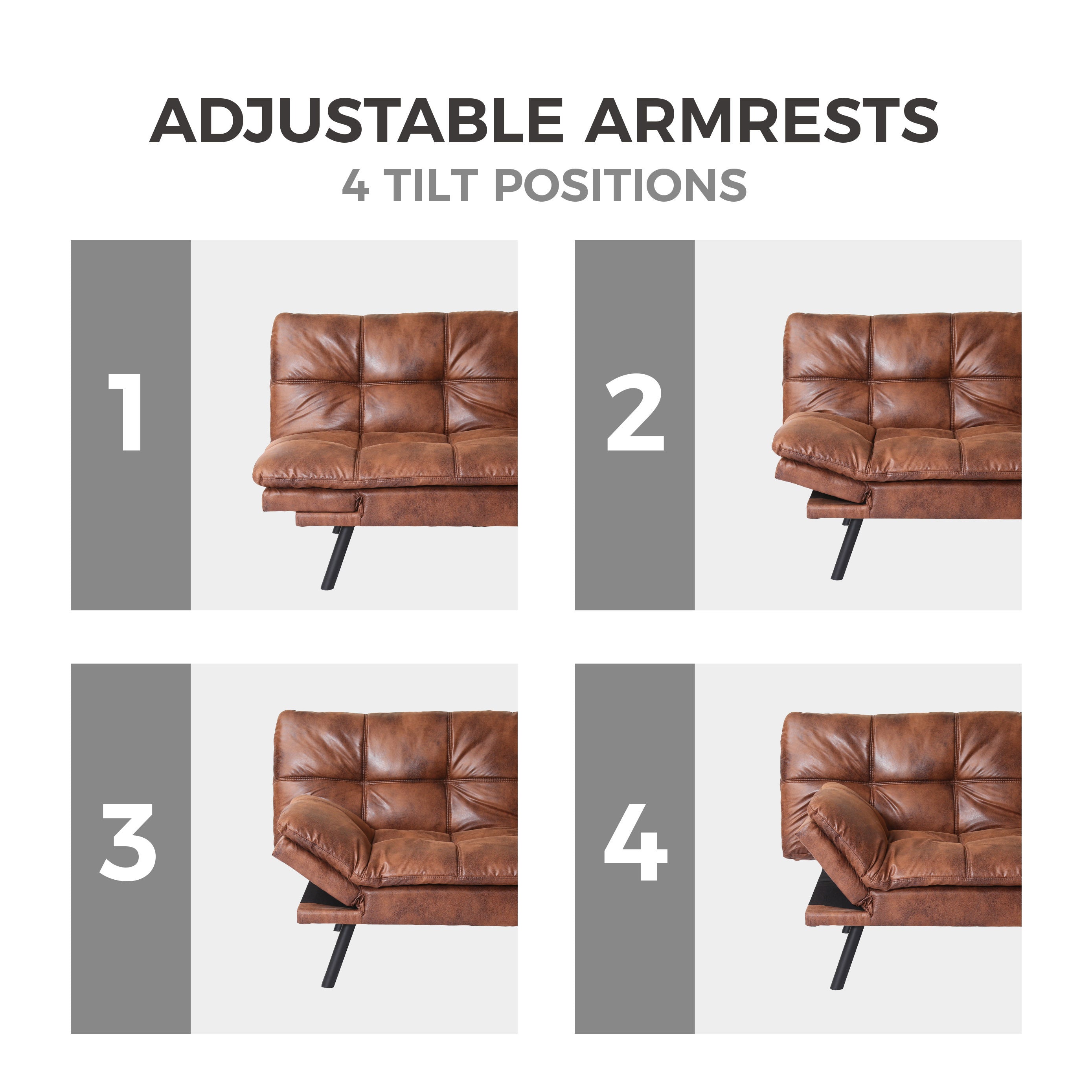 Convertible Memory Foam Futon Couch Bed, Modern Folding Sleeper Sofa-SF267PUCH - Atlantic Fine Furniture Inc