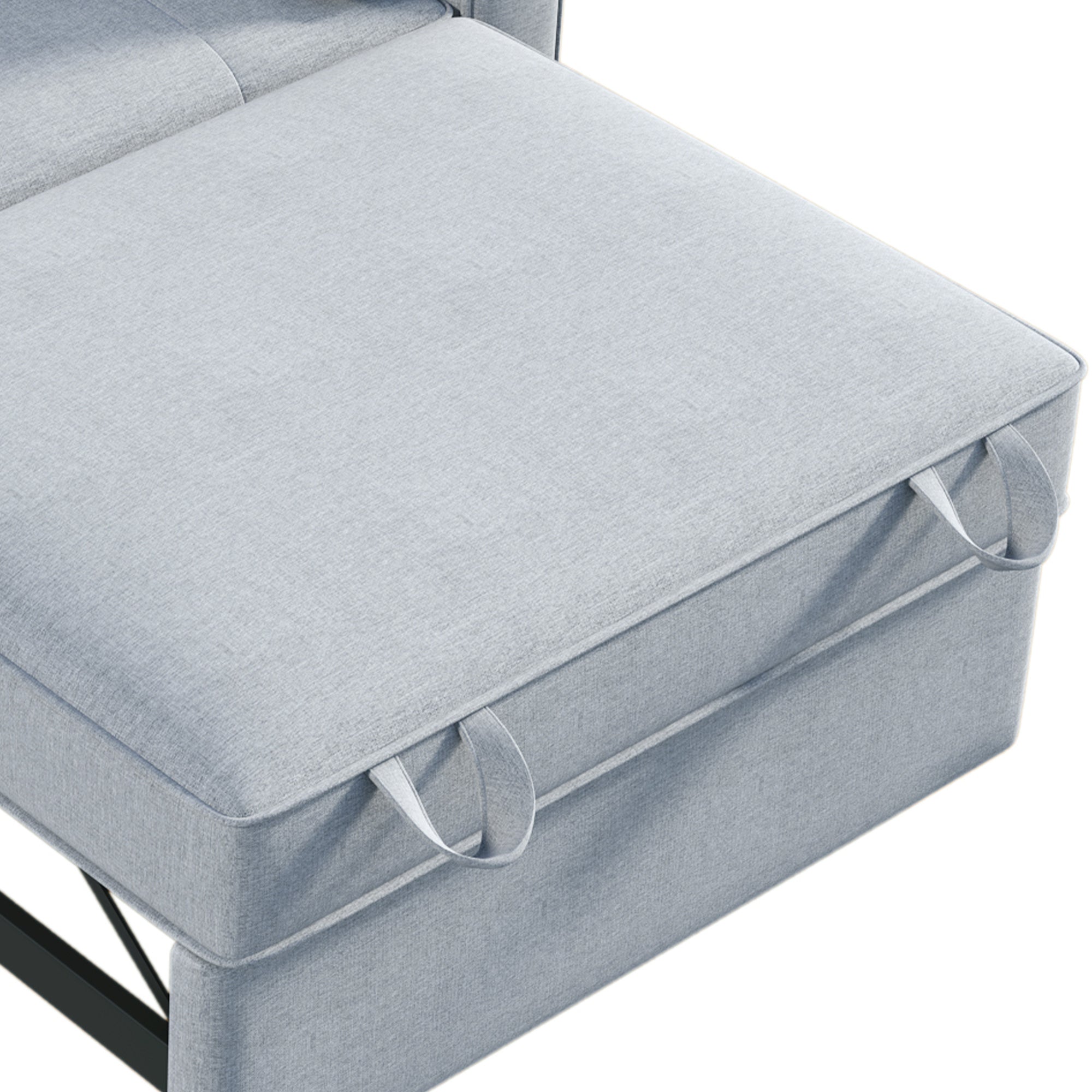 Orisfur. 48" Convertible Sleeper Sofa Bed, Multi-Functional Adjustable Single Bed Chair with USB Port and 2 Pillows for Small Space - Atlantic Fine Furniture Inc