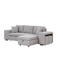 Orisfur. 104" Pull Out Sleeper Sofa Reversible L-Shape 3 Seat Sectional Couch with Storage Chaise and 2 Stools for Living Room Furniture Set - Atlantic Fine Furniture Inc