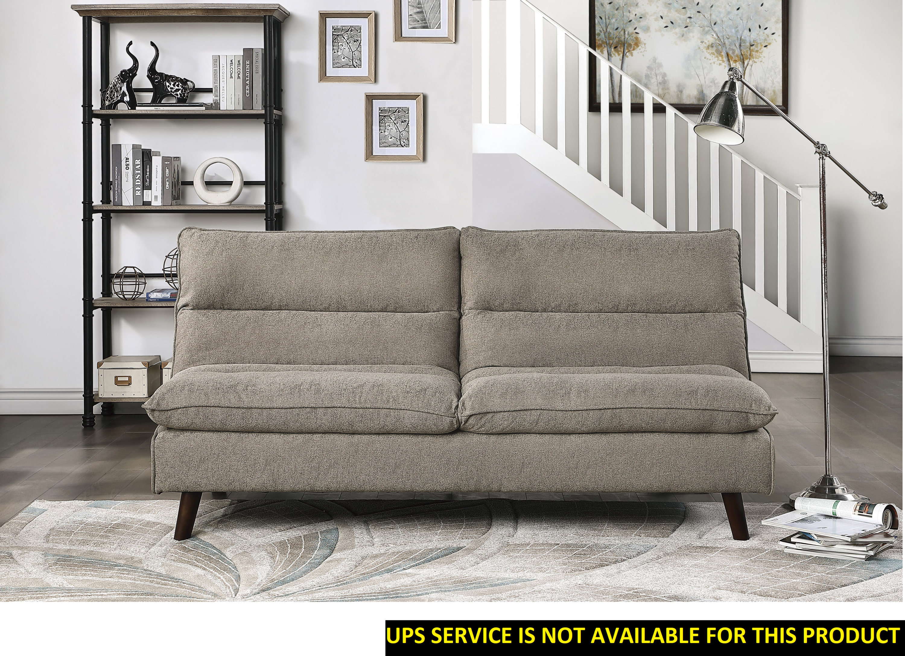 Casual Living Room 1pc Elegant Lounger Brown Textured Fabric Upholstered Sleeper Sofa Versatile Placement Furniture - Atlantic Fine Furniture Inc