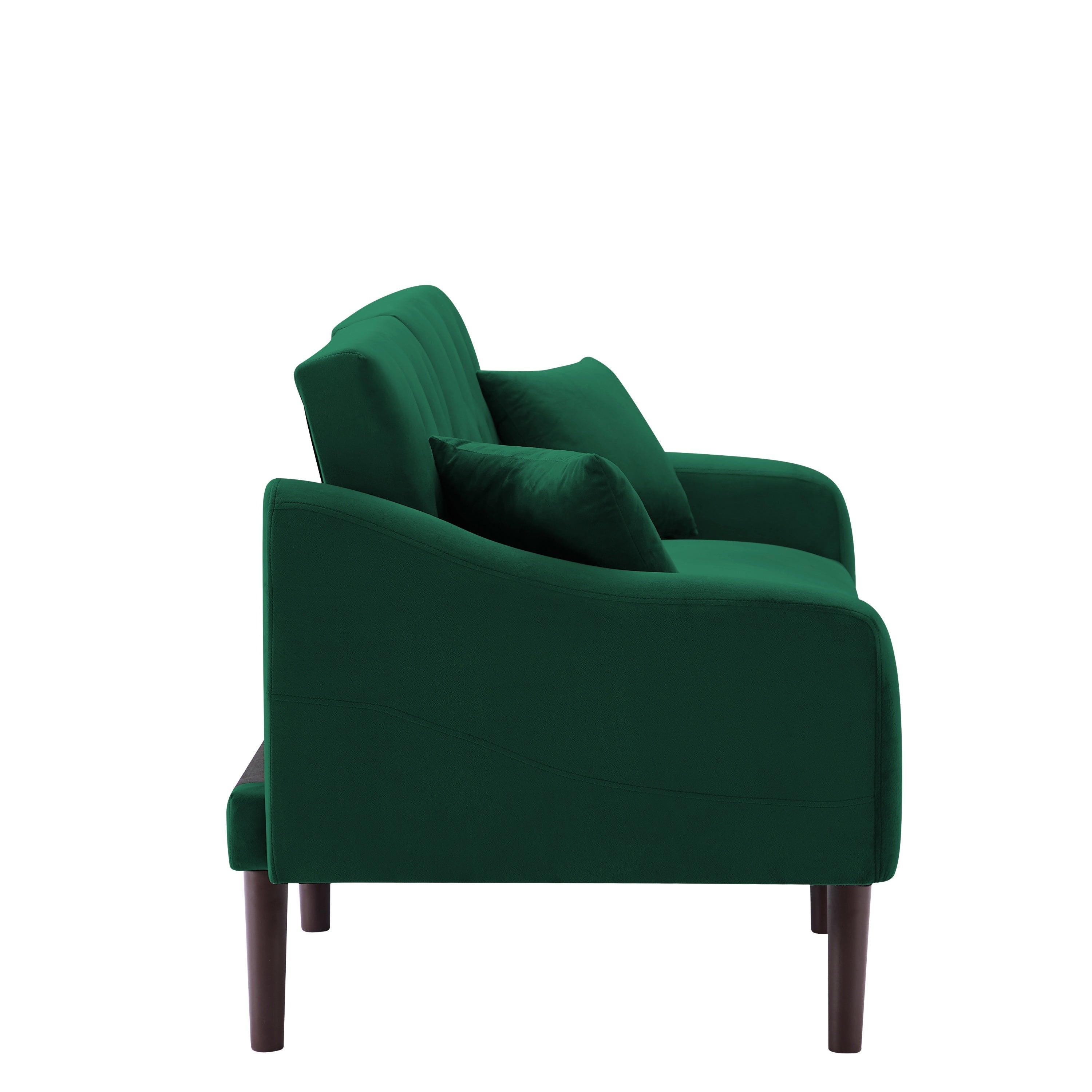 FUTON SOFA SLEEPER Green VELVET WITH 2 PILLOWS(same as W223S00360。Size difference, See Details in page.)***Not available for sale on Walmart*** - Atlantic Fine Furniture Inc