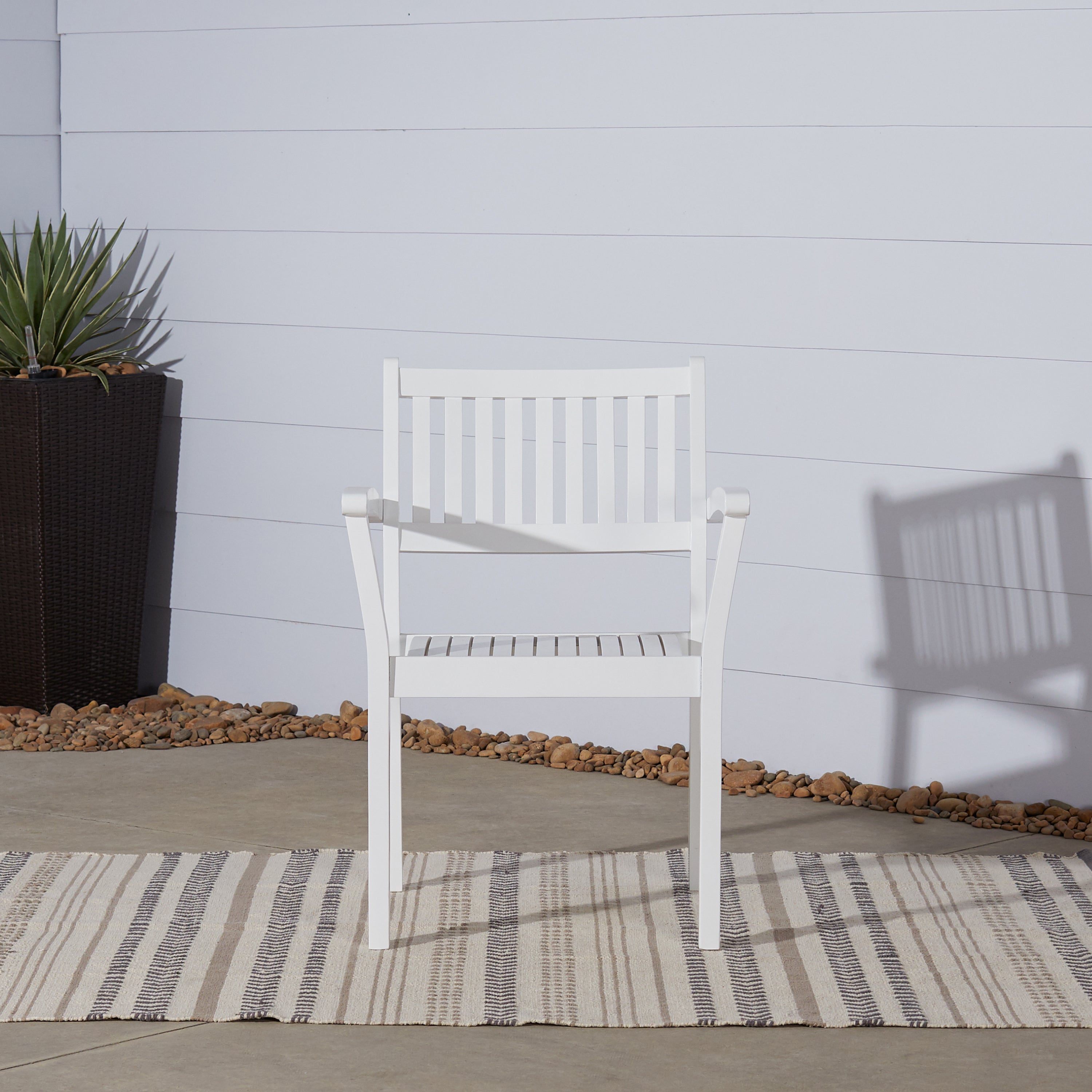 Bradley Outdoor Patio Wood Garden Stacking Armchair (Set of 2) - Atlantic Fine Furniture Inc