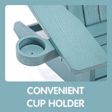 TALE Adirondack Chair Backyard Furniture Painted Seating with Cup Holder All-Weather and Fade-Resistant Plastic Wood for Lawn Outdoor Patio Deck Garden Porch Lawn Furniture Chairs Blue - Atlantic Fine Furniture Inc