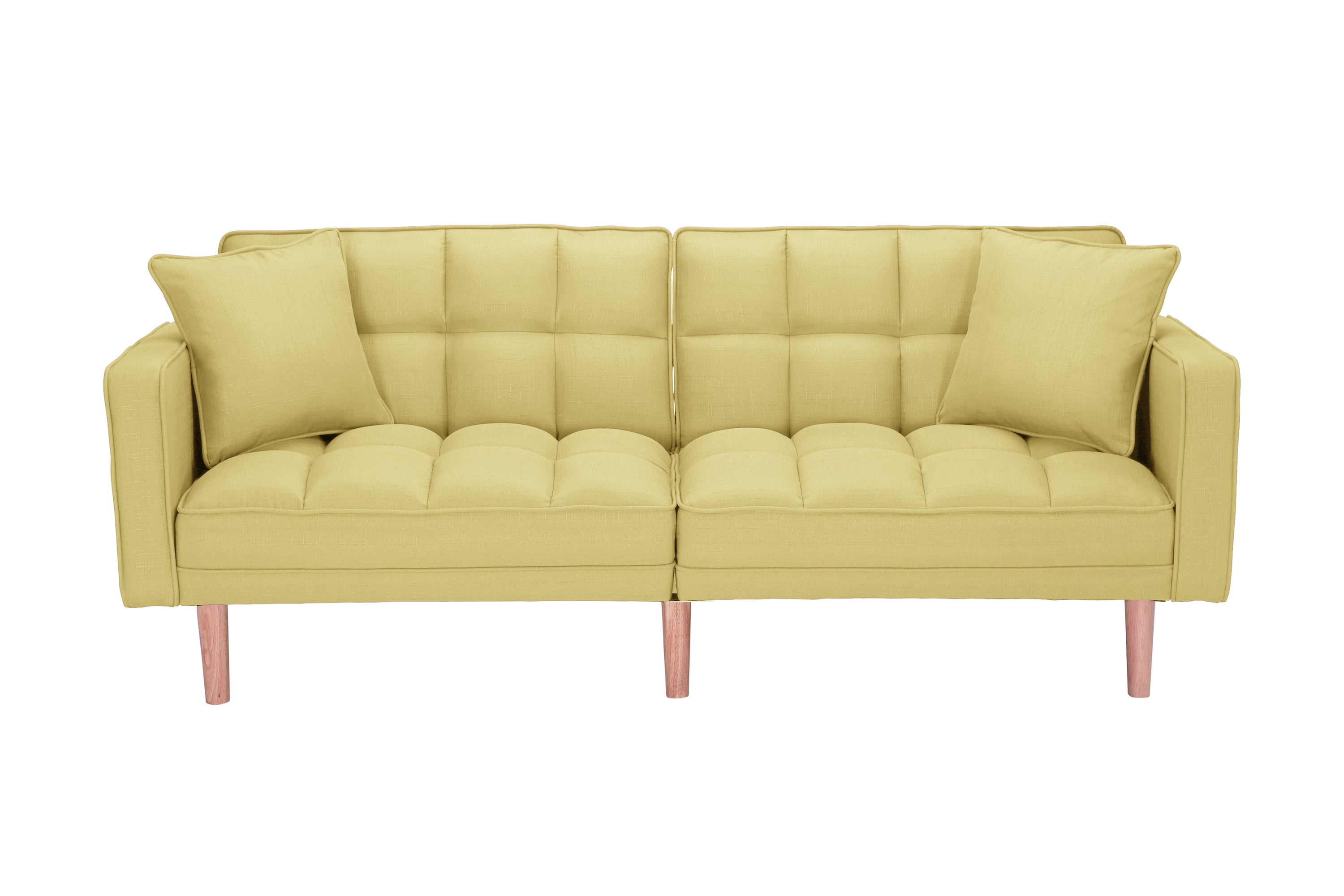 FUTON SLEEPER SOFA WITH 2 PILLOWS YELLOW FABRIC(same as W223S00033、W223S00993、W223S01340 ) - Atlantic Fine Furniture Inc