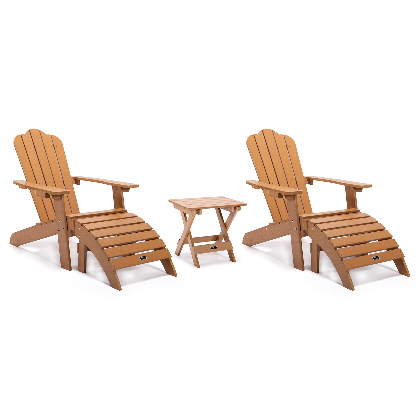 TALE Adirondack Ottoman Footstool All-Weather and Fade-Resistant Plastic Wood for Lawn Outdoor Patio Deck Garden Porch Lawn Furniture Brown - Atlantic Fine Furniture Inc
