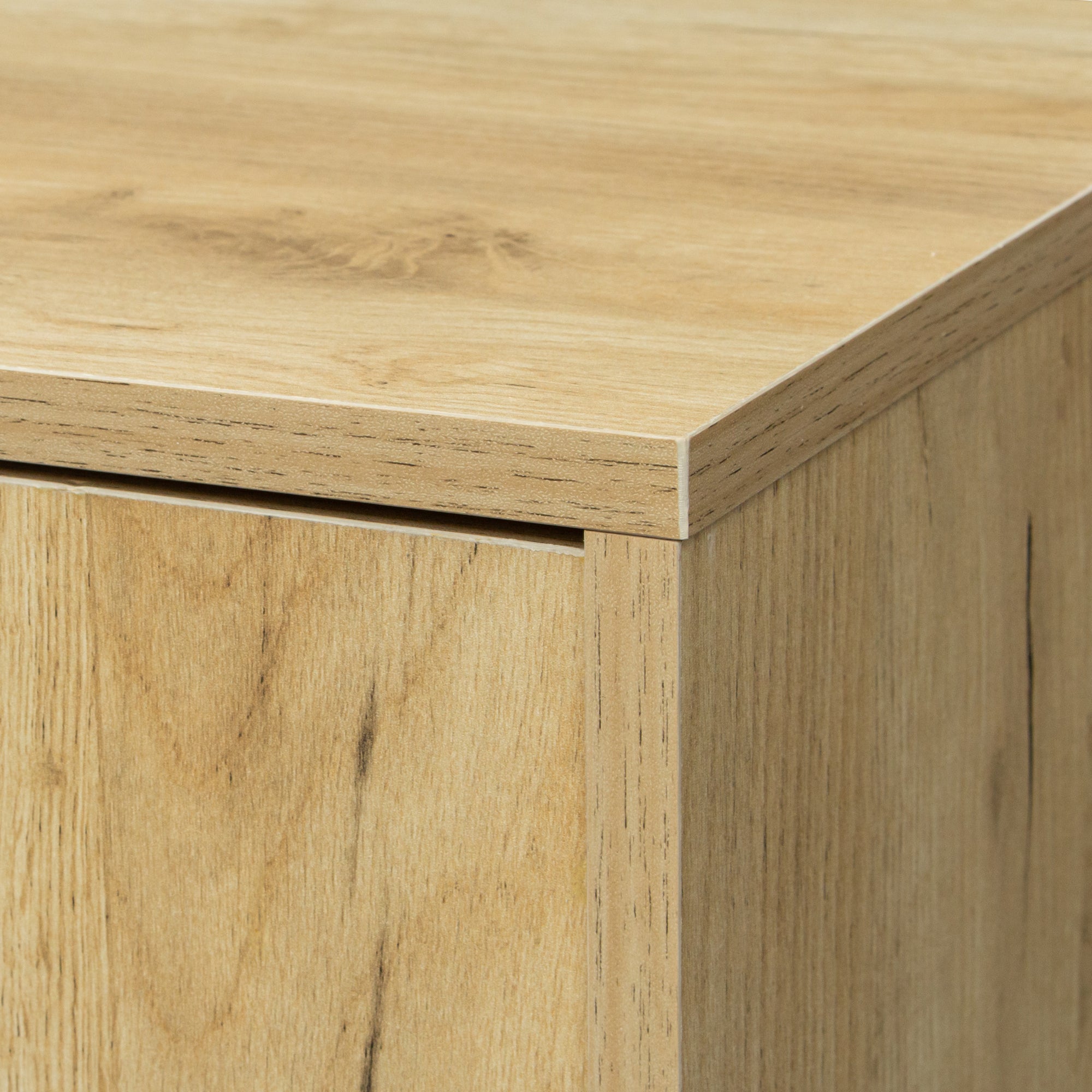 Mid-Century TV Stand for TVs up to 60 Inches, Entertainment Center with Open Storage Shelves & Cabinet, Modern TV Console for Living Room, Rustic Oak. - Atlantic Fine Furniture Inc