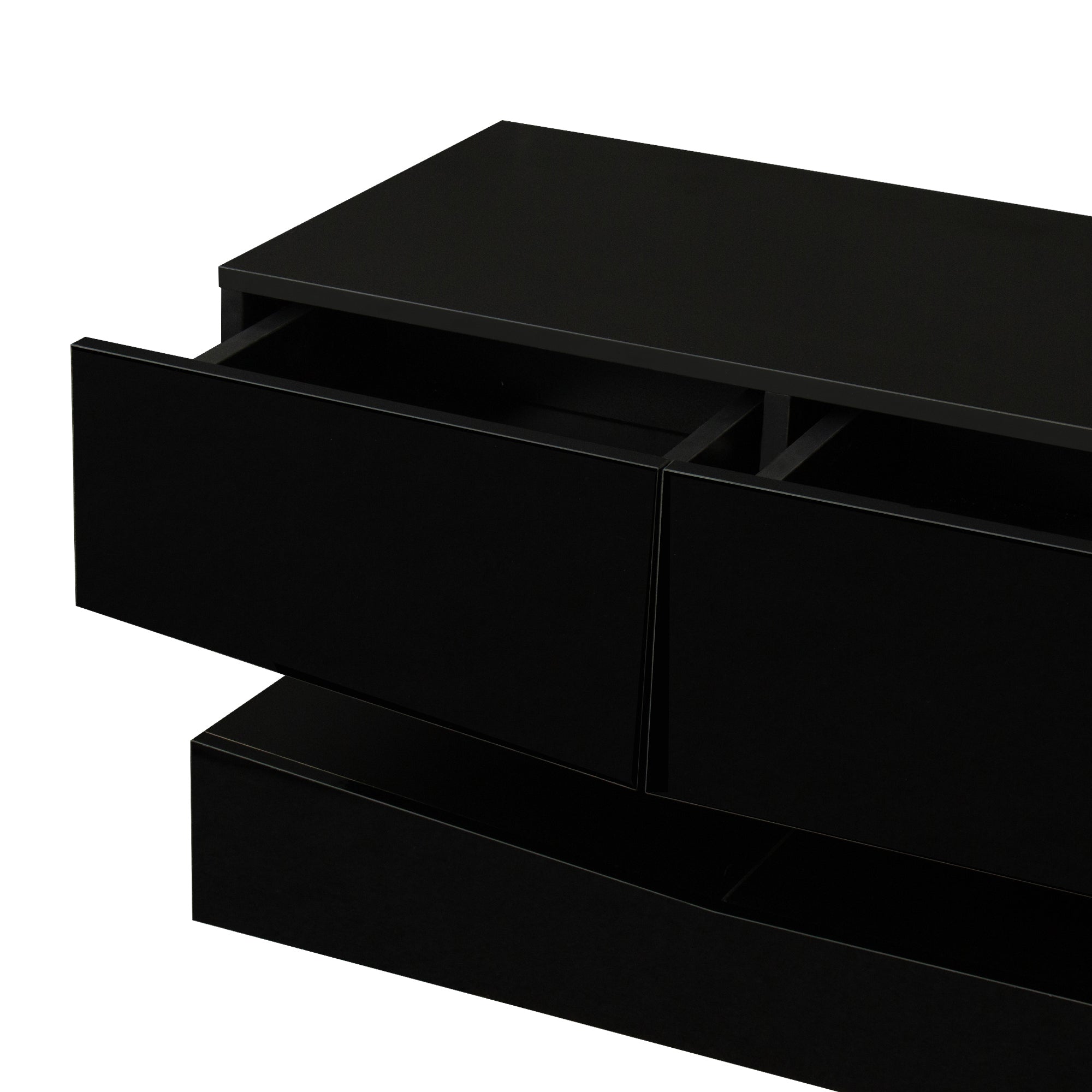 LED TV Stand for 55 inch TV, Modern Entertainment Center with LED Lights, TV & Media Furniture Console for Under TV Living Game Room Bedroom,Black - Atlantic Fine Furniture Inc