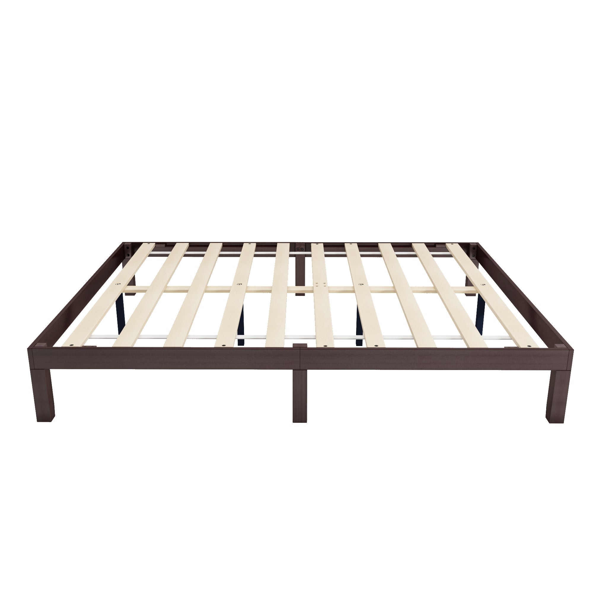 Queen Size Wood Platform Bed Frame, No Box Spring Needed, Strong Wood Slat Support, Easy Assembly - Atlantic Fine Furniture Inc
