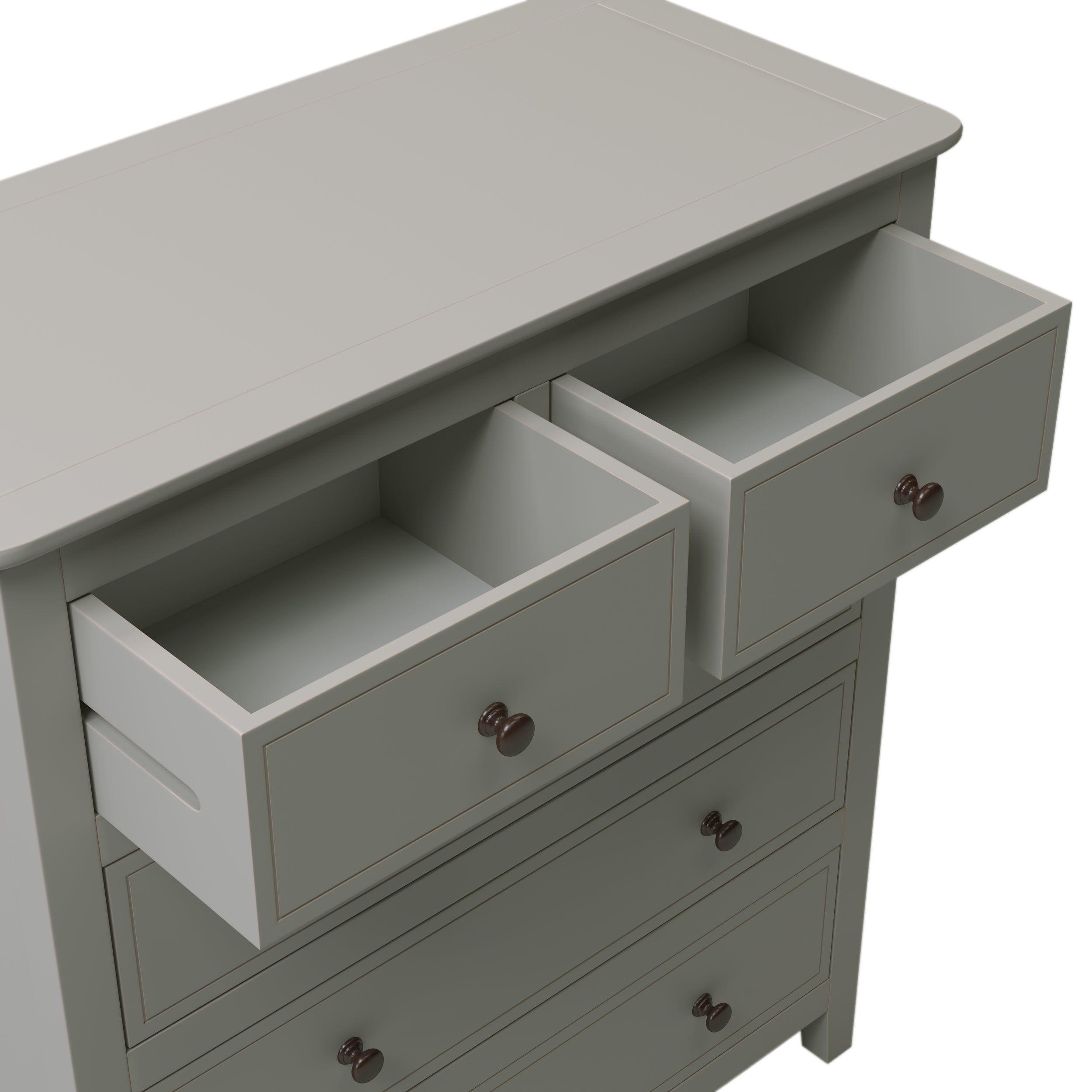 Gray Solid Wood 5 Pieces Queen Bedroom Sets(bed+nightstand*2+chest+dresser)NEW - Atlantic Fine Furniture Inc