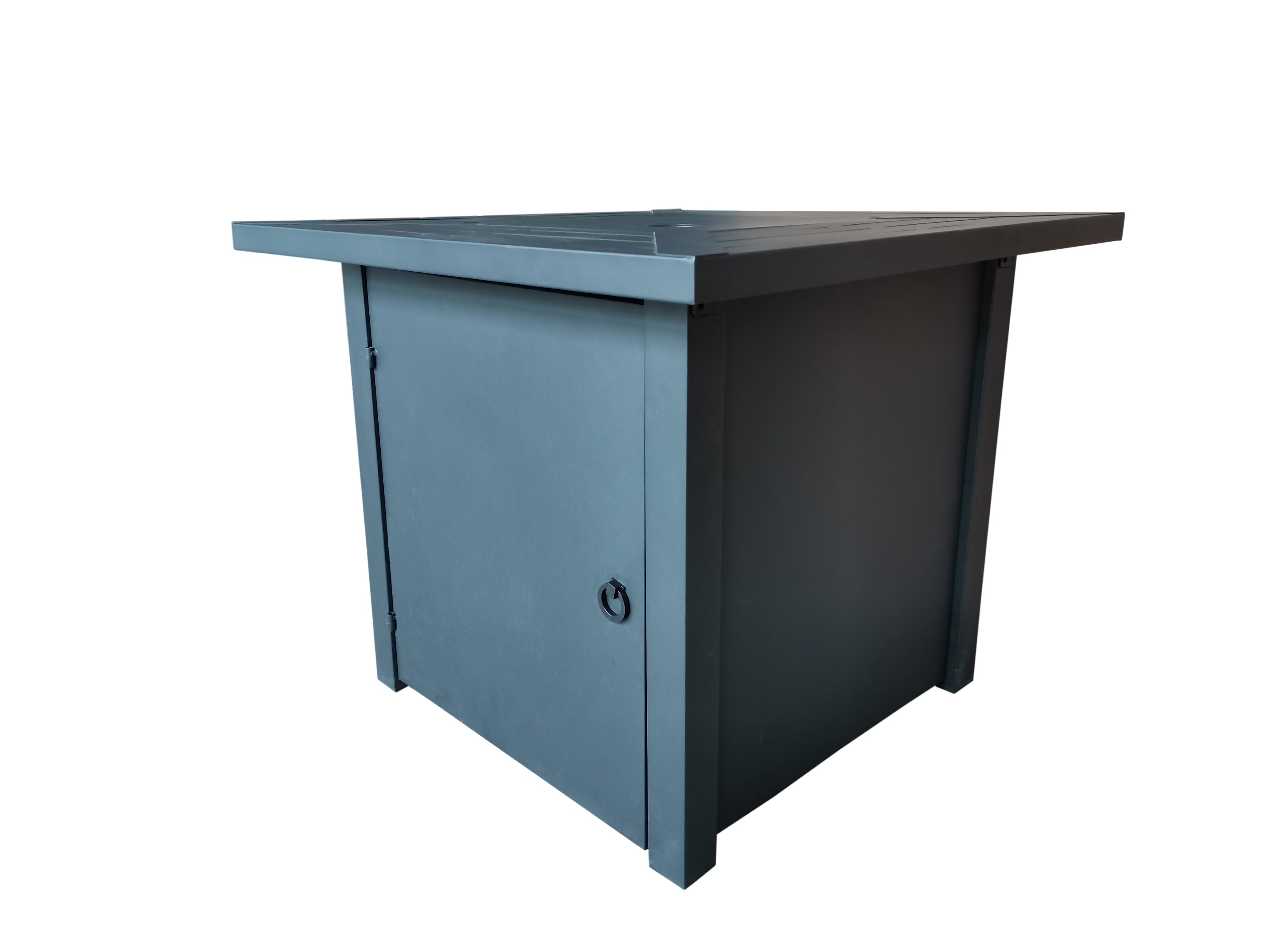 Belitung Black Metal Square Fire Pit Table with Glass Rocks - Atlantic Fine Furniture Inc