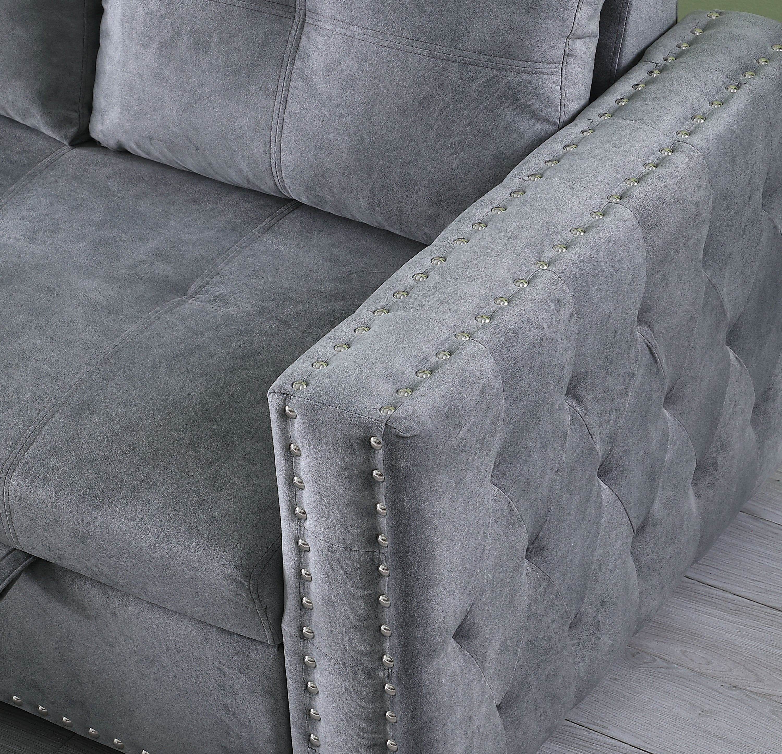 Reversible Sleeper Sectional Storage Sofa Bed,Corner Sofa-Bed With Storage,3 Seat Both Left Handed And Right Handed,Nailheaded - Atlantic Fine Furniture Inc