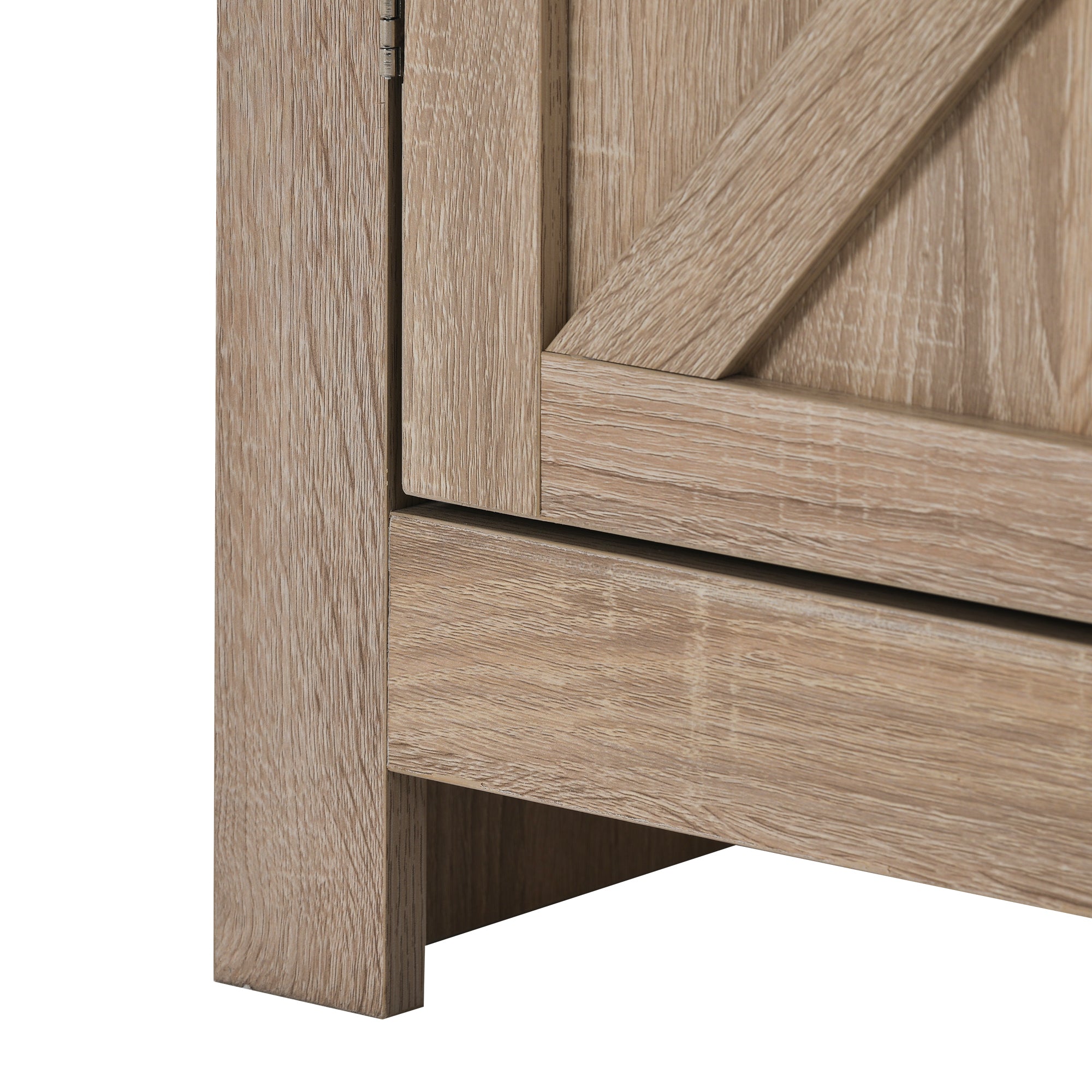 U-Can TV Stand with 2 Doors Adjustable Panels Open Style Cabinet, Sideboard for Living room, Tiger - Atlantic Fine Furniture Inc