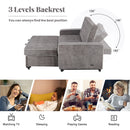 Orisfur. 66" Convertible Sleeper Bed, Adjustable Loveseat Couch with Dual USB Ports for Living Room Space - Atlantic Fine Furniture Inc