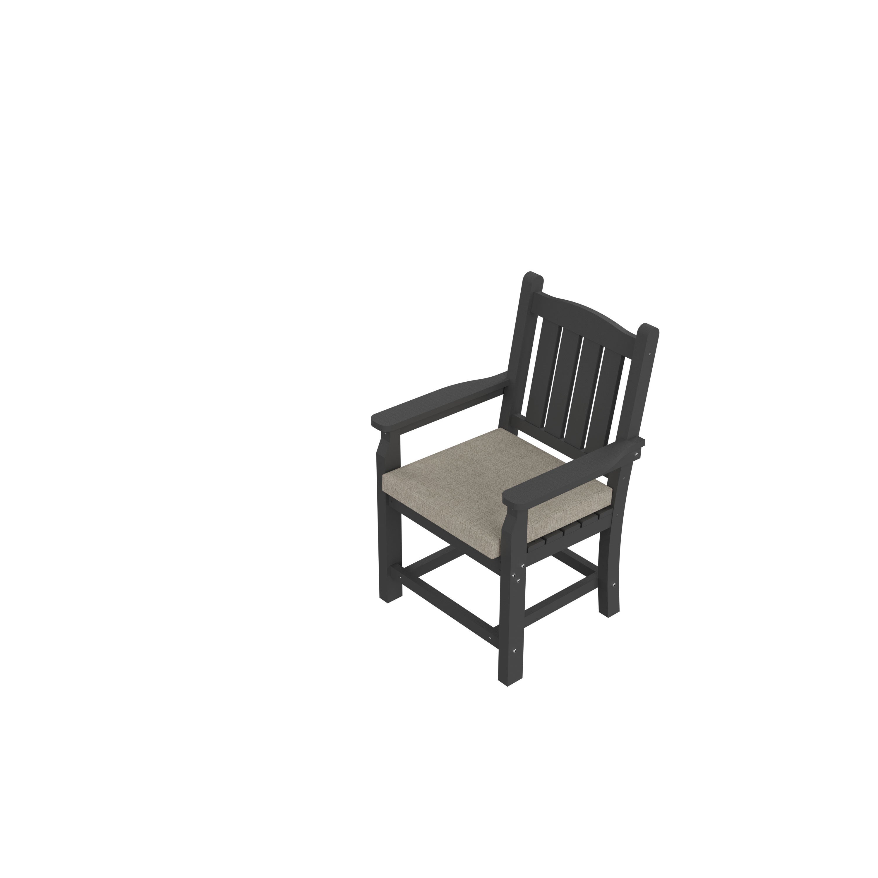 HDPE Dining Chair, Gray, With Cushion, Set of 2 - Atlantic Fine Furniture Inc