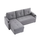 Orisfur. 81" Sleeper Sofa Bed Reversible Sectional Couch with Storage Chaise and Two Cup Holders for Living Room Furniture Set - Atlantic Fine Furniture Inc