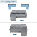 Orisfur. 83" Pull Out Sleeper Sofa Reversible L-Shape 3 Seat Sectional Couch with Storage Chaise for Living Room Furniture Set (Old SKU: SG000408AAA) - Atlantic Fine Furniture Inc