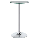Abiline - Round Glass Top Bistro Bar Table - Chrome - Atlantic Fine Furniture Inc