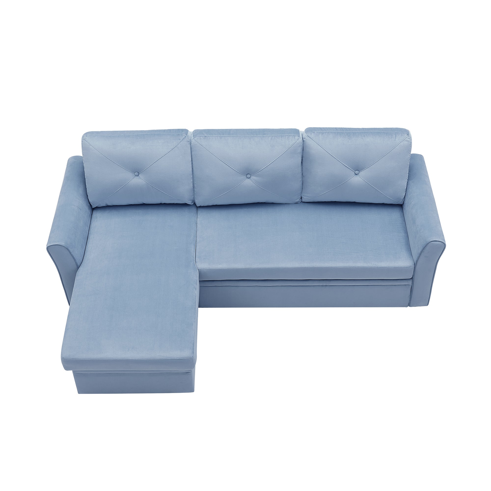 Orisfur. 83" Pull Out Sleeper Sofa Reversible L-Shape 3 Seat Sectional Couch with Storage for Living Room Furniture Set - Atlantic Fine Furniture Inc