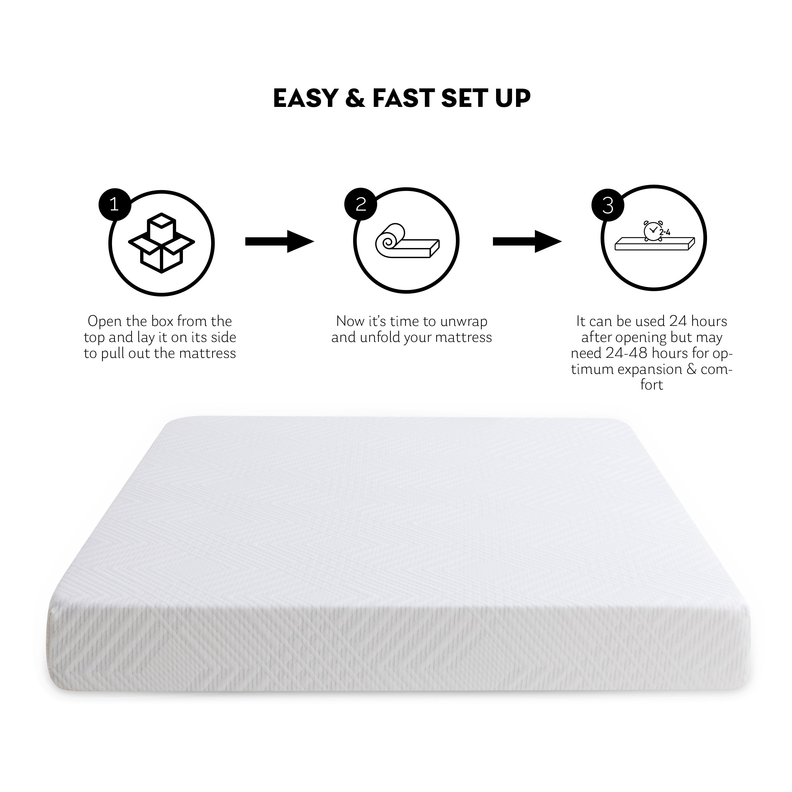 Green Tea Infused Memory Foam Twin Mattress, 8 inch Gel Memory Foam Mattress for a Cool Sleep, Bed in a Box - Atlantic Fine Furniture Inc