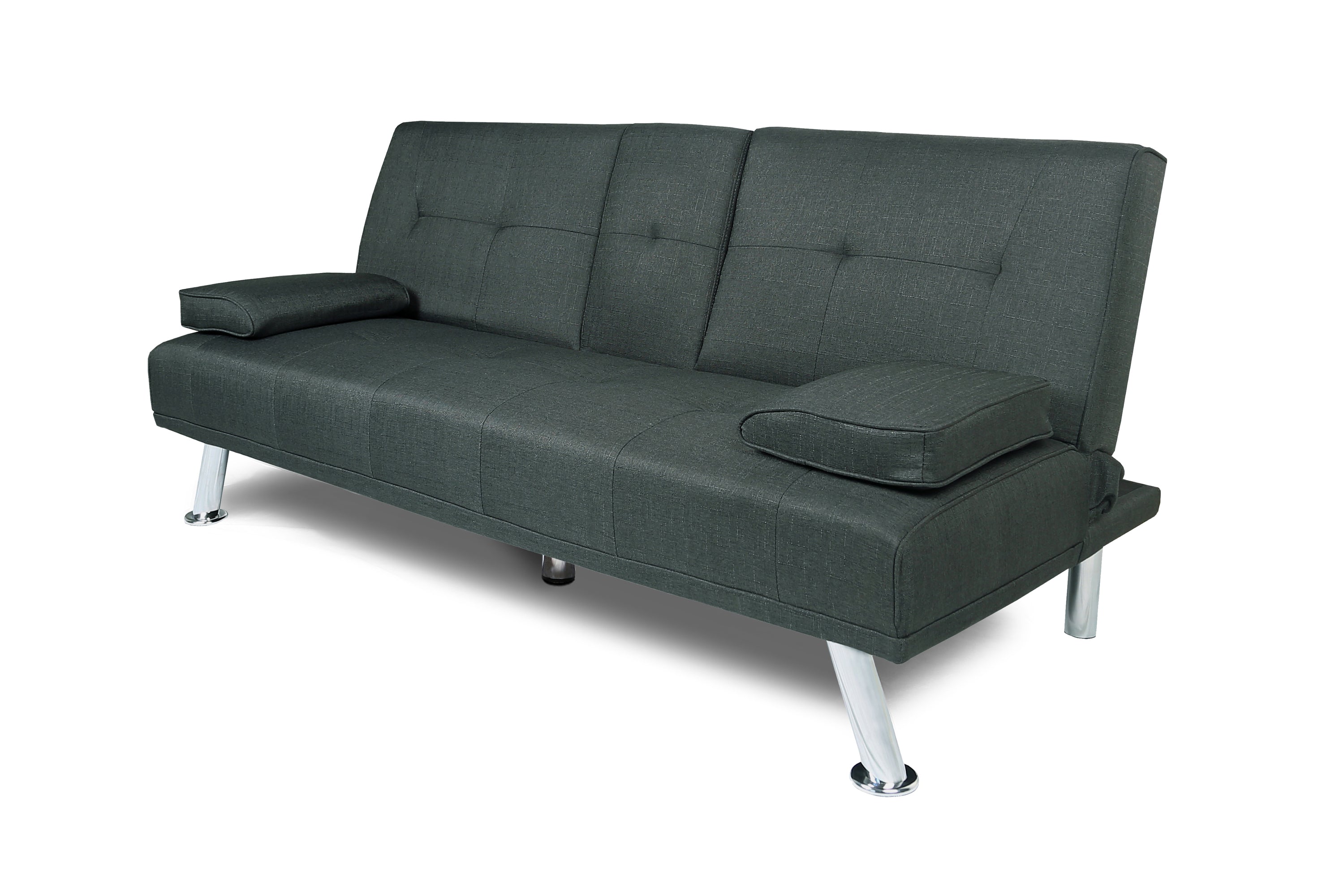 FUTON SOFA BED SLEEPER DARK GREY FABRIC(W22319409) - Atlantic Fine Furniture Inc