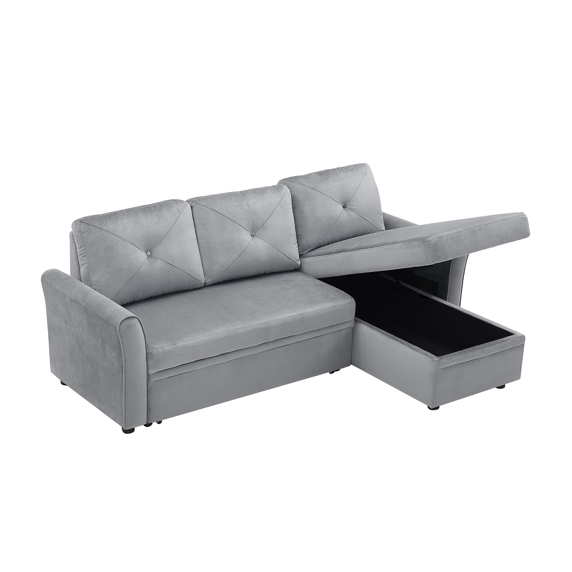 Orisfur. 83" Pull Out Sleeper Sofa Reversible L-Shape 3 Seat Sectional Couch with Storage for Living Room Furniture Set - Atlantic Fine Furniture Inc