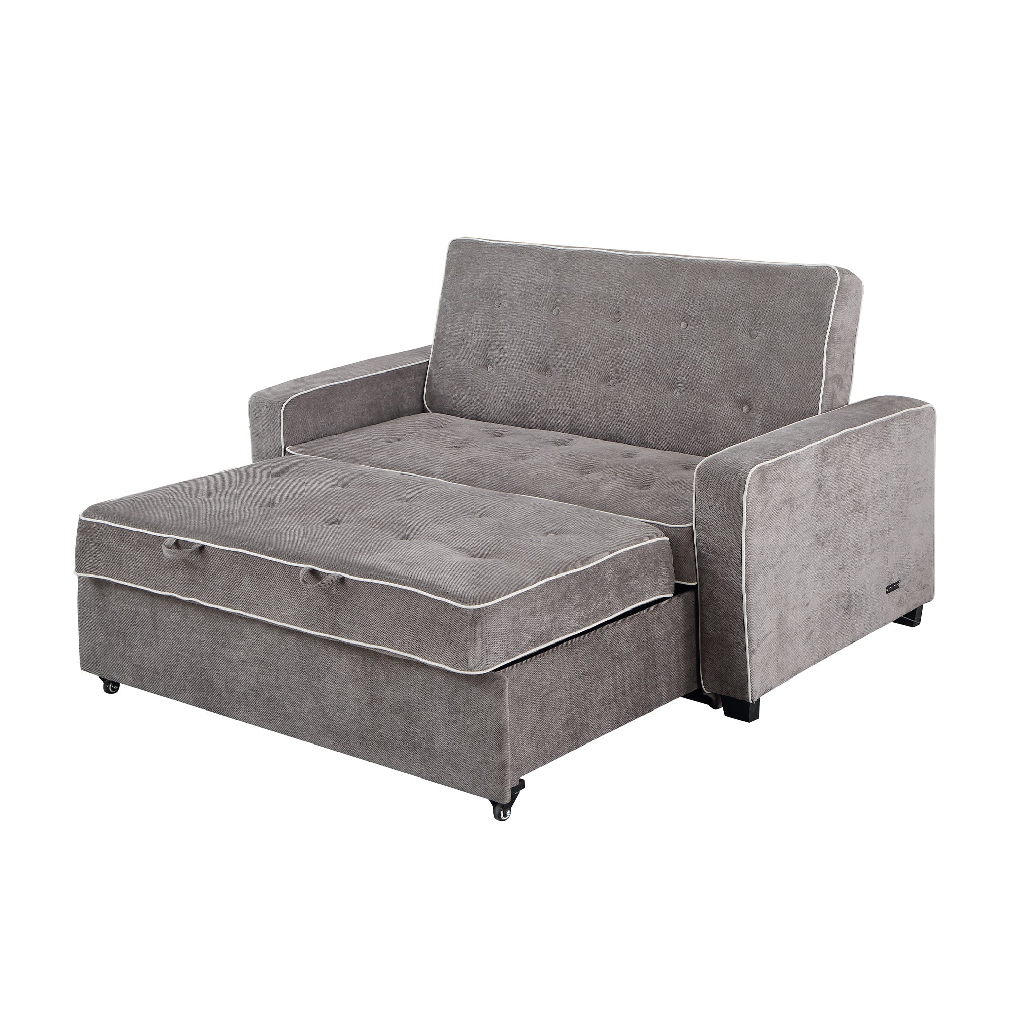 Orisfur. 66" Convertible Sleeper Bed, Adjustable Loveseat Couch with Dual USB Ports for Living Room Space - Atlantic Fine Furniture Inc