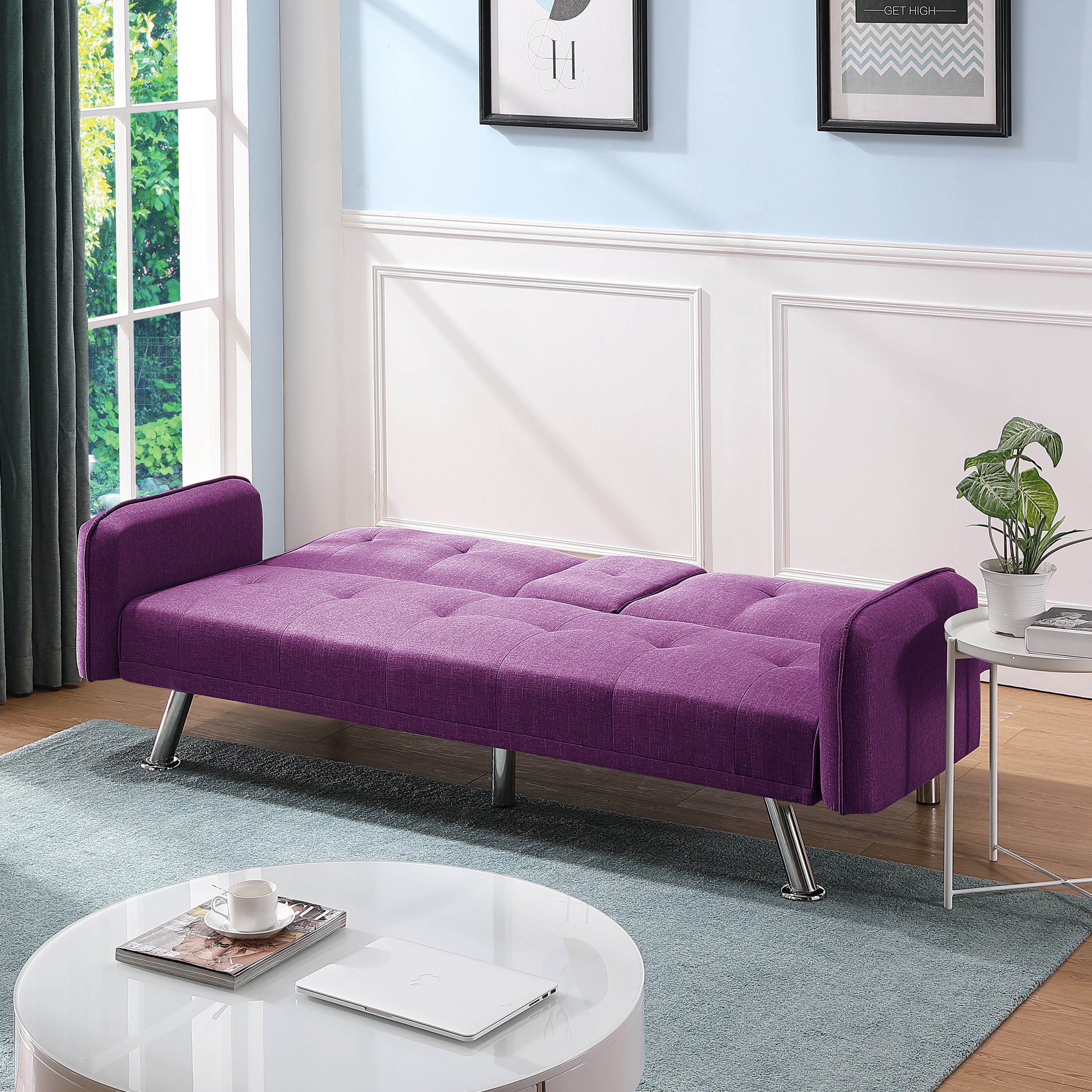 SLEEPER SOFA PURPLE COLOR(same as W22339671。Size difference, See Details in page.) - Atlantic Fine Furniture Inc