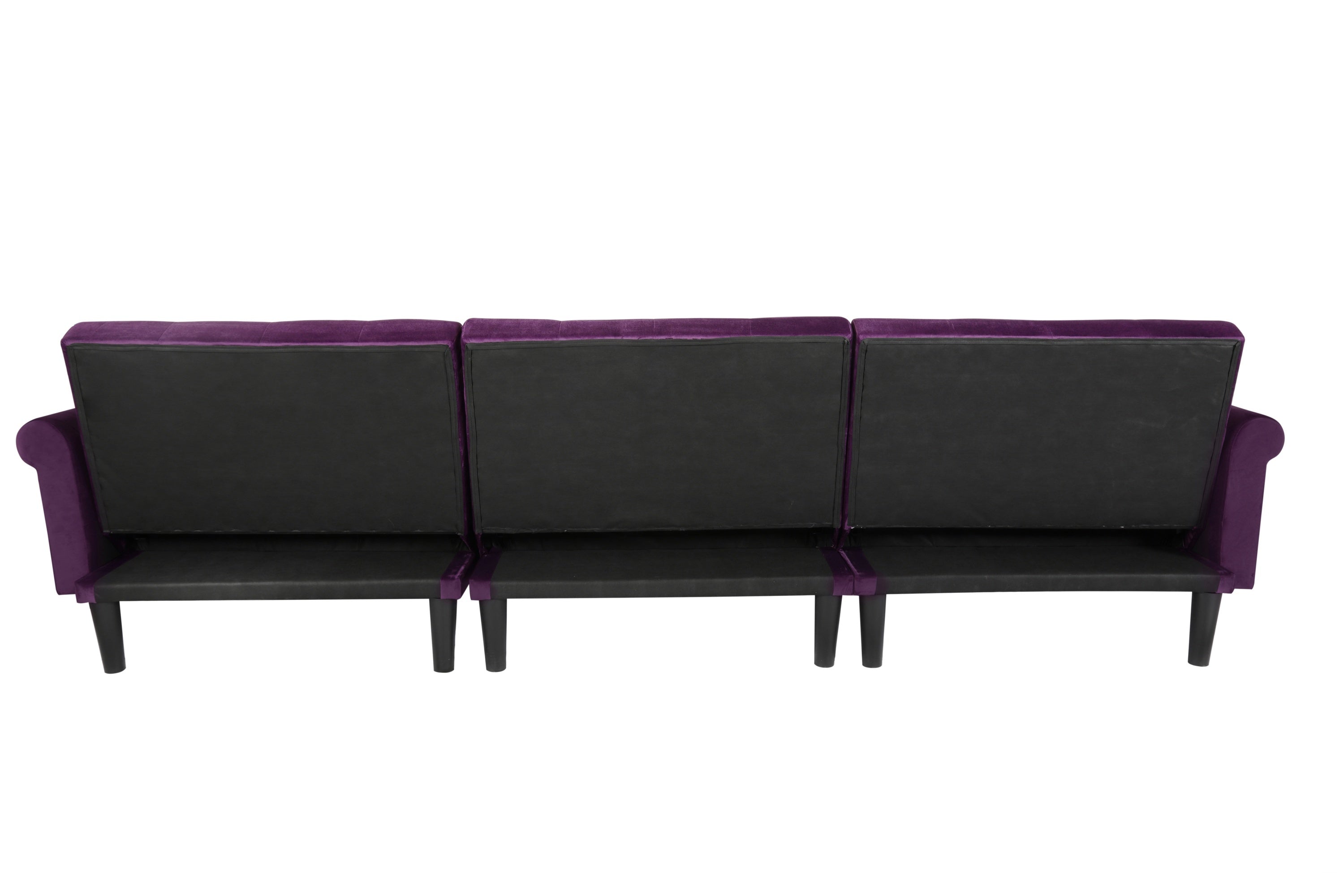 Convertible Sofa bed sleeper Purple velvet(W223S00001、W223S00455、W223S00711) - Atlantic Fine Furniture Inc