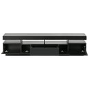 On-Trend TV Stand with 4 Open Shelves, Modern High Gloss Entertainment Center for 75 Inch TV, Universal TV Storage Cabinet with 16-color RGB LED Color Changing Lights, Black - Atlantic Fine Furniture Inc