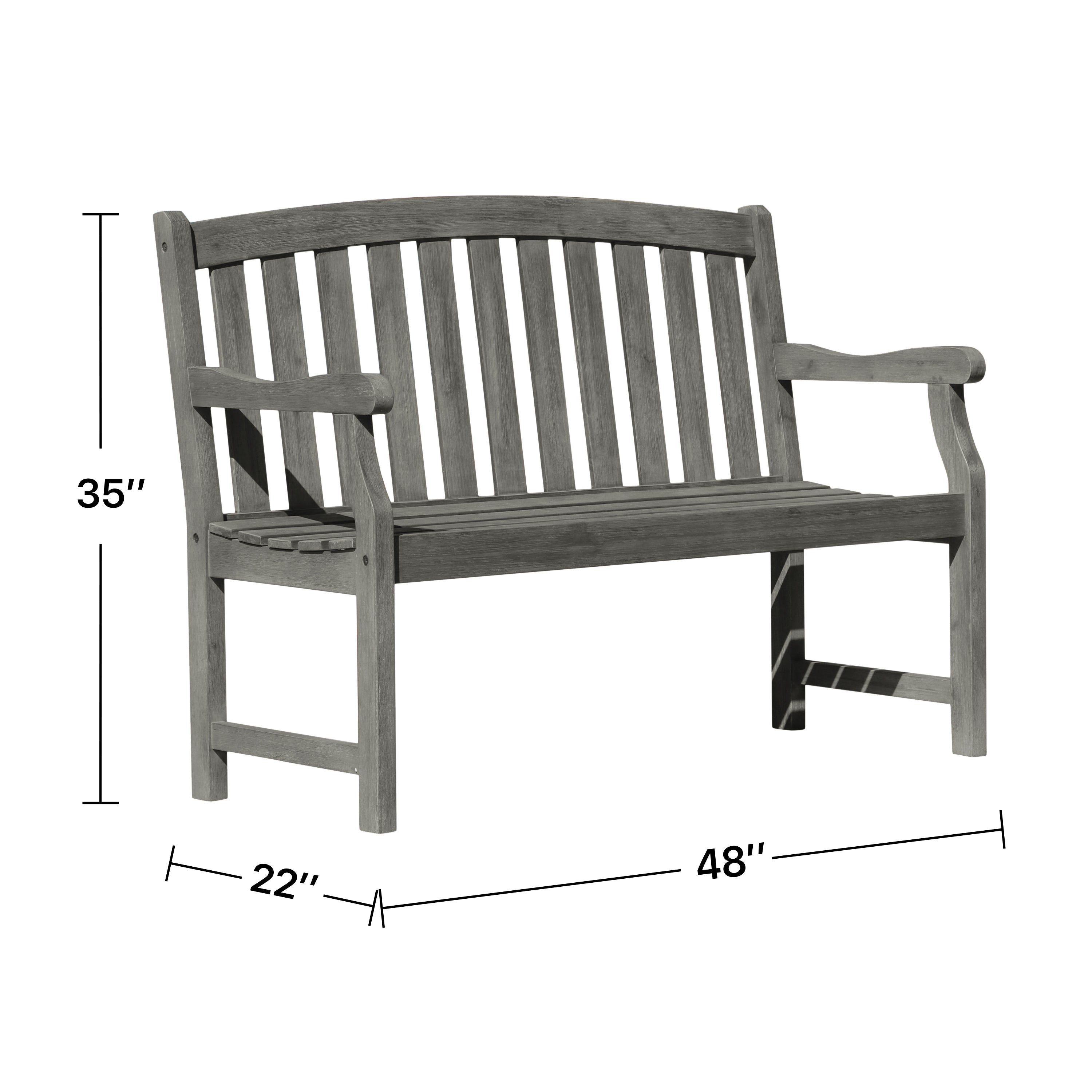 Renaissance Outdoor Patio 4-foot Hand-scraped Wood Garden Bench - Atlantic Fine Furniture Inc
