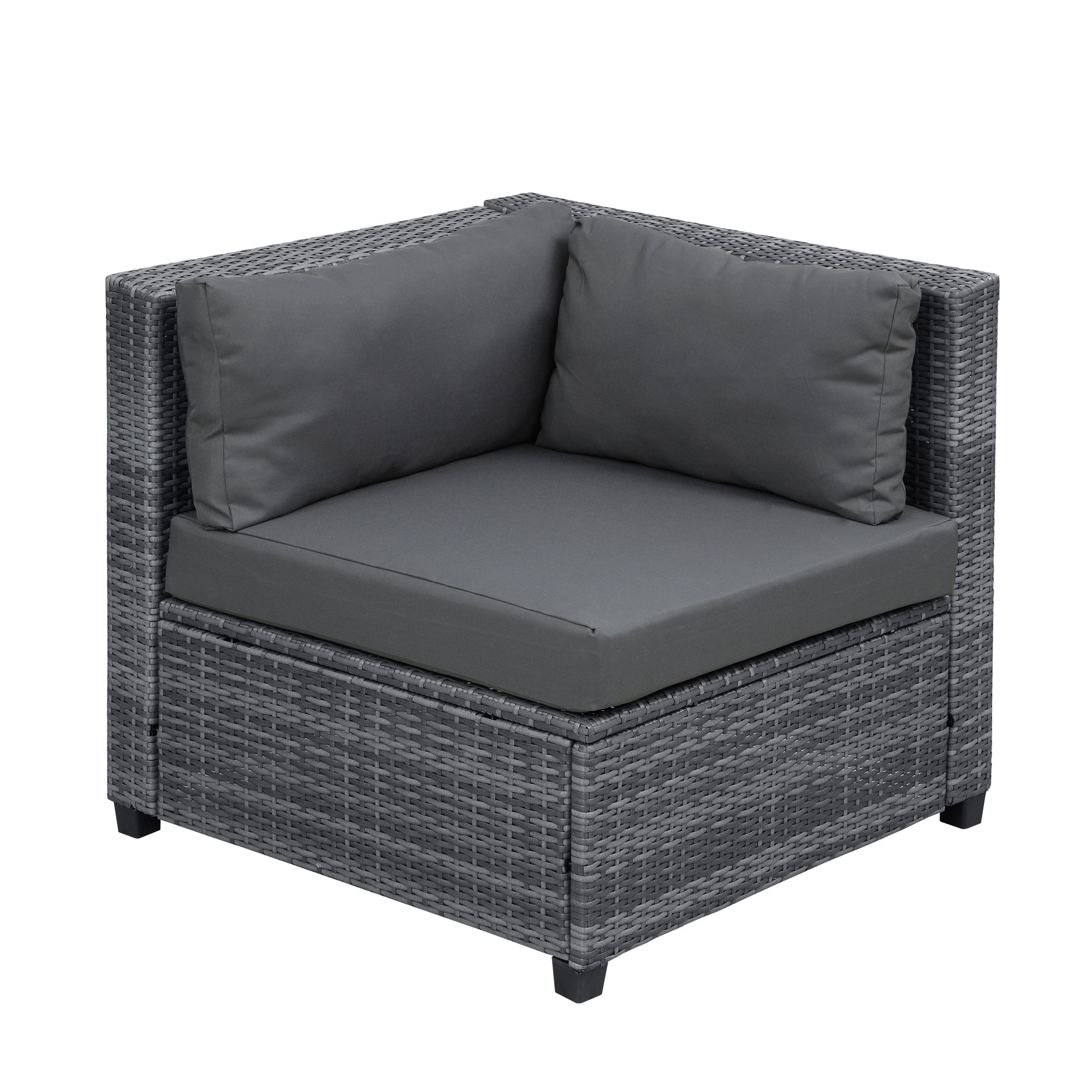 U_Style 8 Piece Rattan Sectional Seating Group with Cushions, Patio Furniture Sets, Outdoor Wicker Sectional - Atlantic Fine Furniture Inc