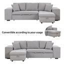 Orisfur. 104" Pull Out Sleeper Sofa Reversible L-Shape 3 Seat Sectional Couch with Storage Chaise and 2 Stools for Living Room Furniture Set - Atlantic Fine Furniture Inc