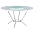 Abby - Round Lazy Susan Dining Table - White High Gloss - Atlantic Fine Furniture Inc