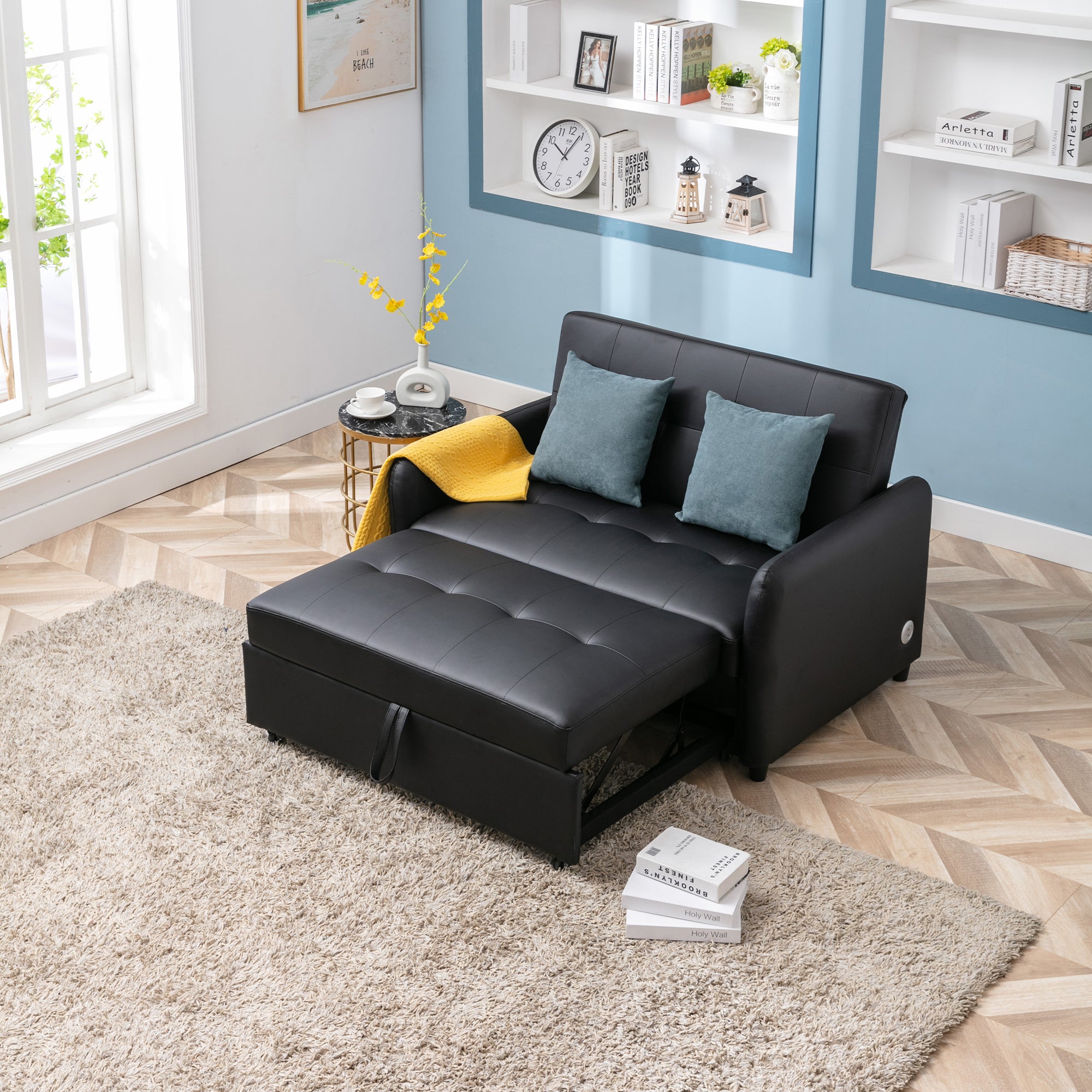 Orisfur. 51" Convertible Sleeper Bed, Adjustable Oversized Armchair with Dual USB Ports for Small Space - Atlantic Fine Furniture Inc