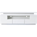 ON-TREND Modern, Stylish Functional TV stand with Color Changing LED Lights, Universal Entertainment Center, High Gloss TV Cabinet for 75+ inch TV, White - Atlantic Fine Furniture Inc