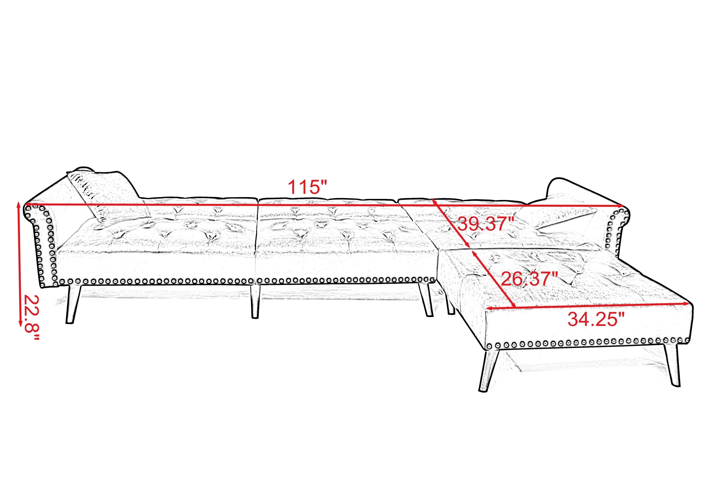 Convertible Sofa bed sleeper red velvet(W223S00006、W223S00712、W223S00458) - Atlantic Fine Furniture Inc