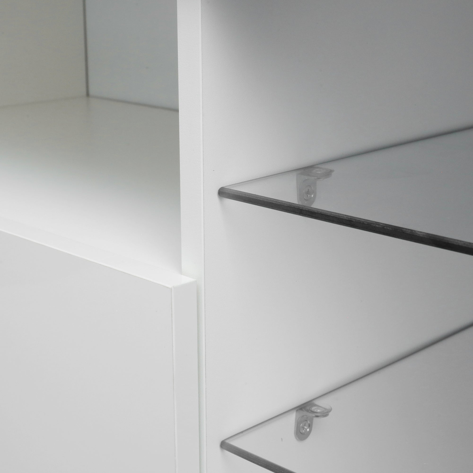 TV Stand High Gloss Doors Modern TV Stand LED (White) - Atlantic Fine Furniture Inc