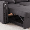 Orisfur. 83" Pull Out Sleeper Sofa Reversible L-Shape 3 Seat Sectional Couch with Storage Chaise for Living Room Furniture Set - Atlantic Fine Furniture Inc