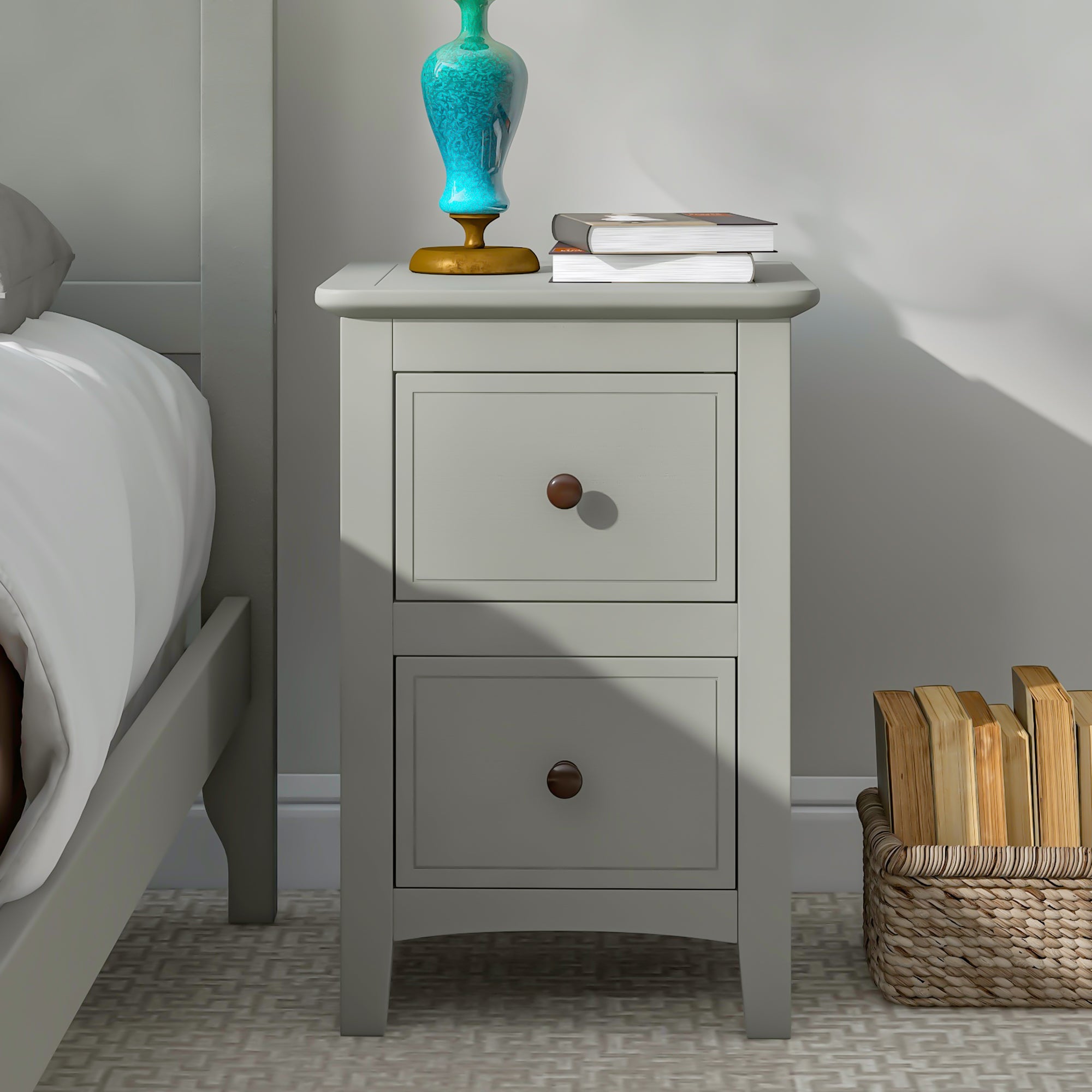 Gray Solid Wood 3 Pieces Queen Bedroom Sets - Atlantic Fine Furniture Inc