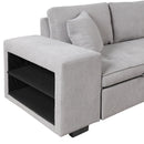 Orisfur. 104" Pull Out Sleeper Sofa Reversible L-Shape 3 Seat Sectional Couch with Storage Chaise and 2 Stools for Living Room Furniture Set - Atlantic Fine Furniture Inc