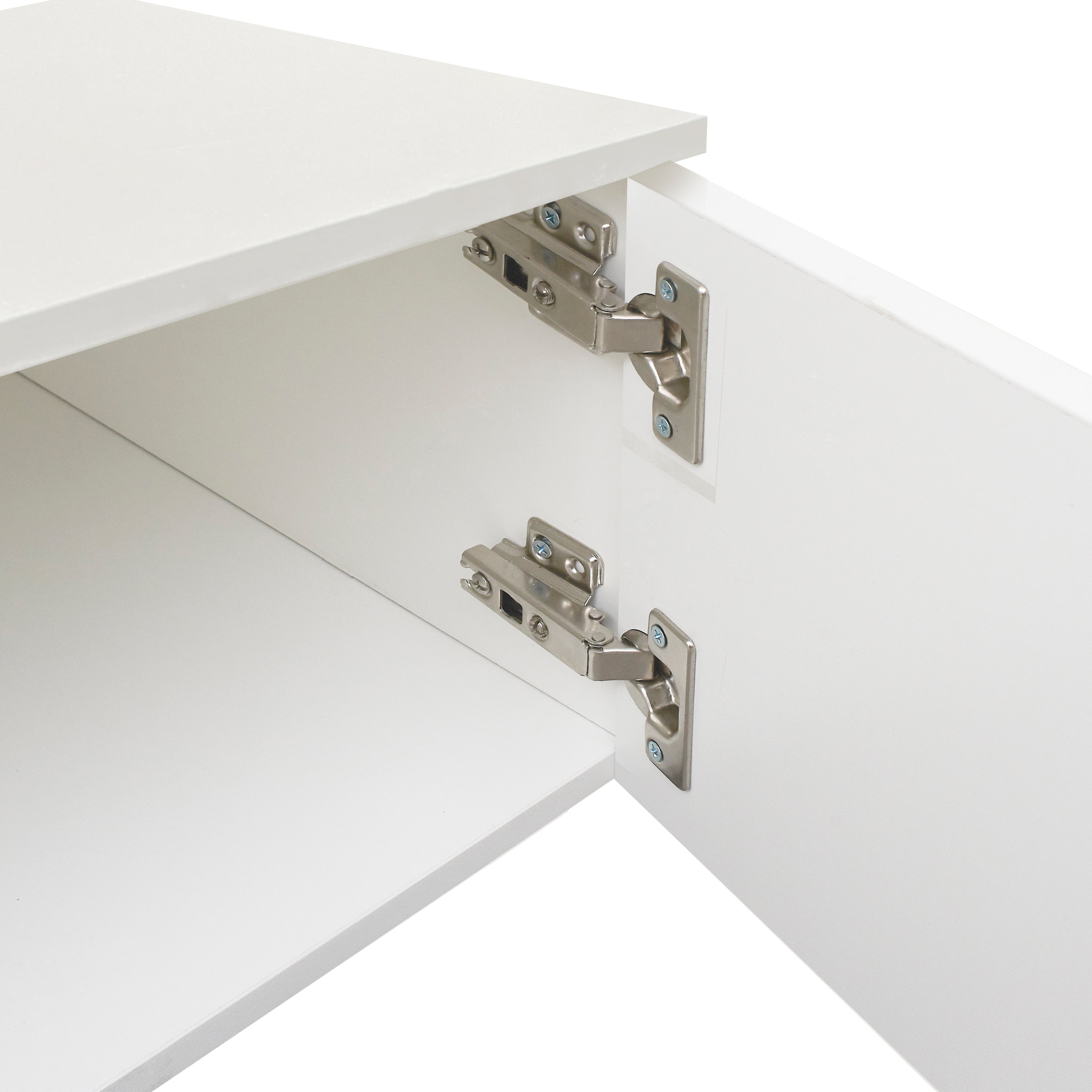 White TV Stand for 70 Inch TV Stands, Media Console Entertainment Center Television Table, 2 Storage Cabinet with Open Shelves for Living Room Bedroom - Atlantic Fine Furniture Inc