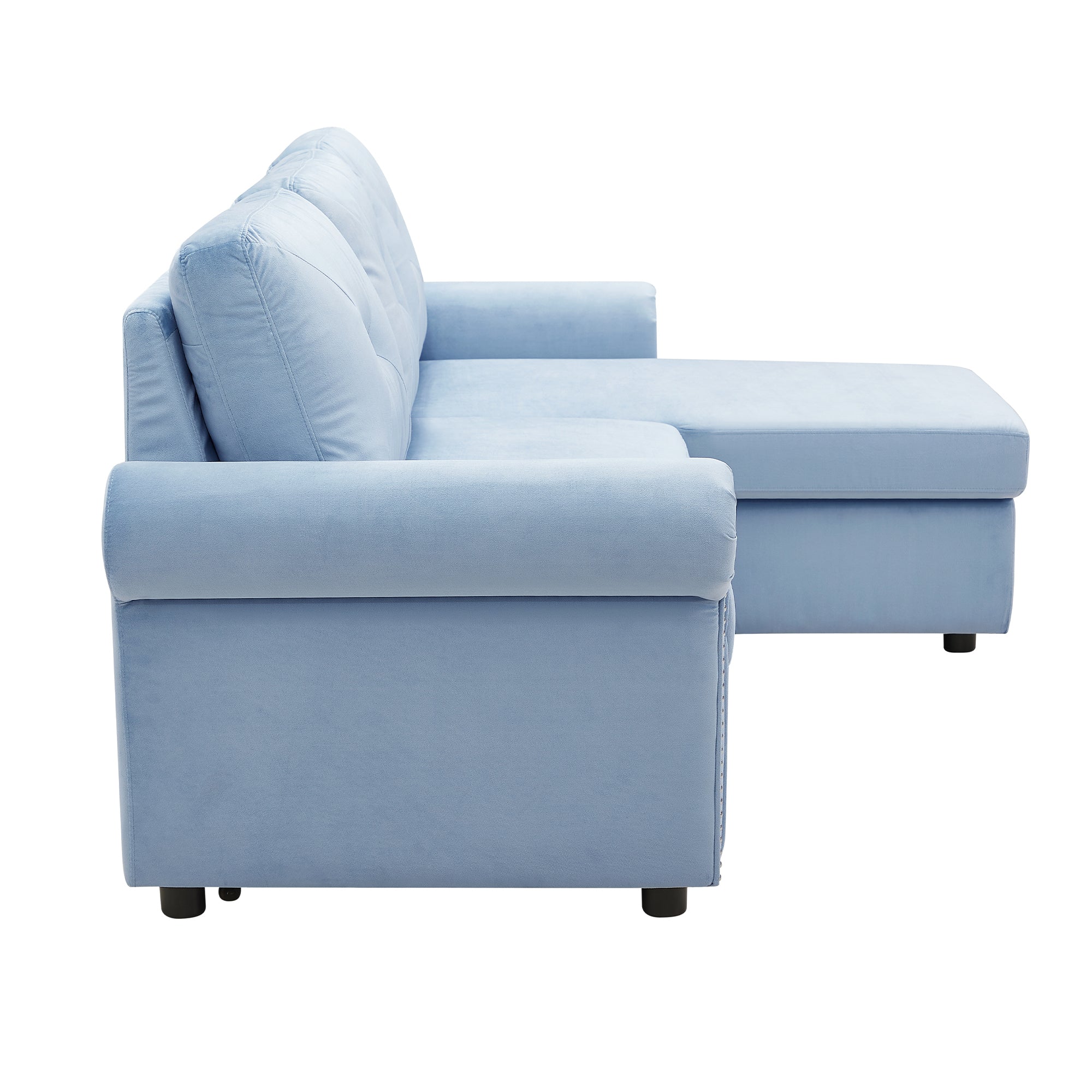 Orisfur. 83" Sleeper Sofa Bed Convertible Sectional Couch, 3-Seater L-Shape Corner Couch with Storage Chaise for Living Room Apartment - Atlantic Fine Furniture Inc