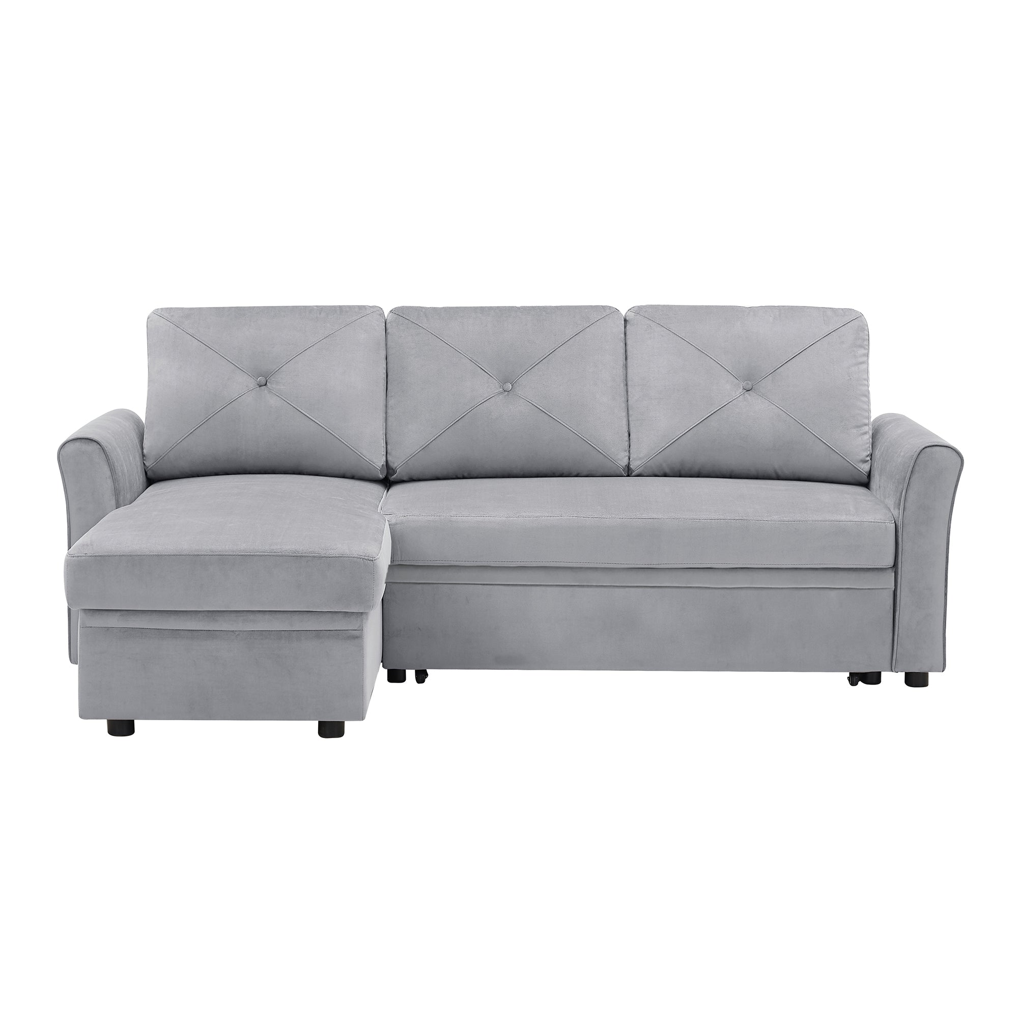 Orisfur. 83" Pull Out Sleeper Sofa Reversible L-Shape 3 Seat Sectional Couch with Storage for Living Room Furniture Set - Atlantic Fine Furniture Inc