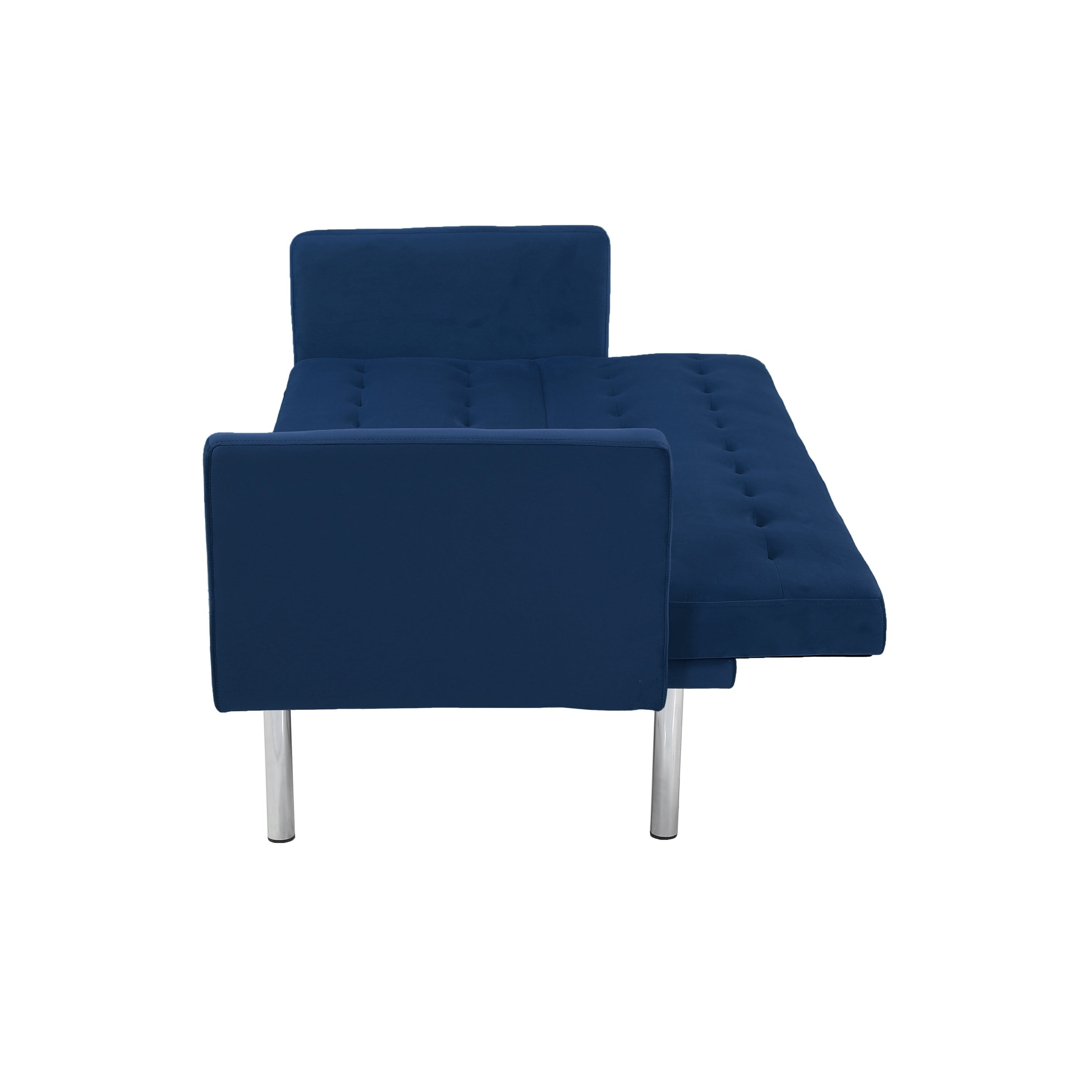 Square arm sleeper sofa Navy Blue Velvet ***Not available for sale on Walmart*** - Atlantic Fine Furniture Inc