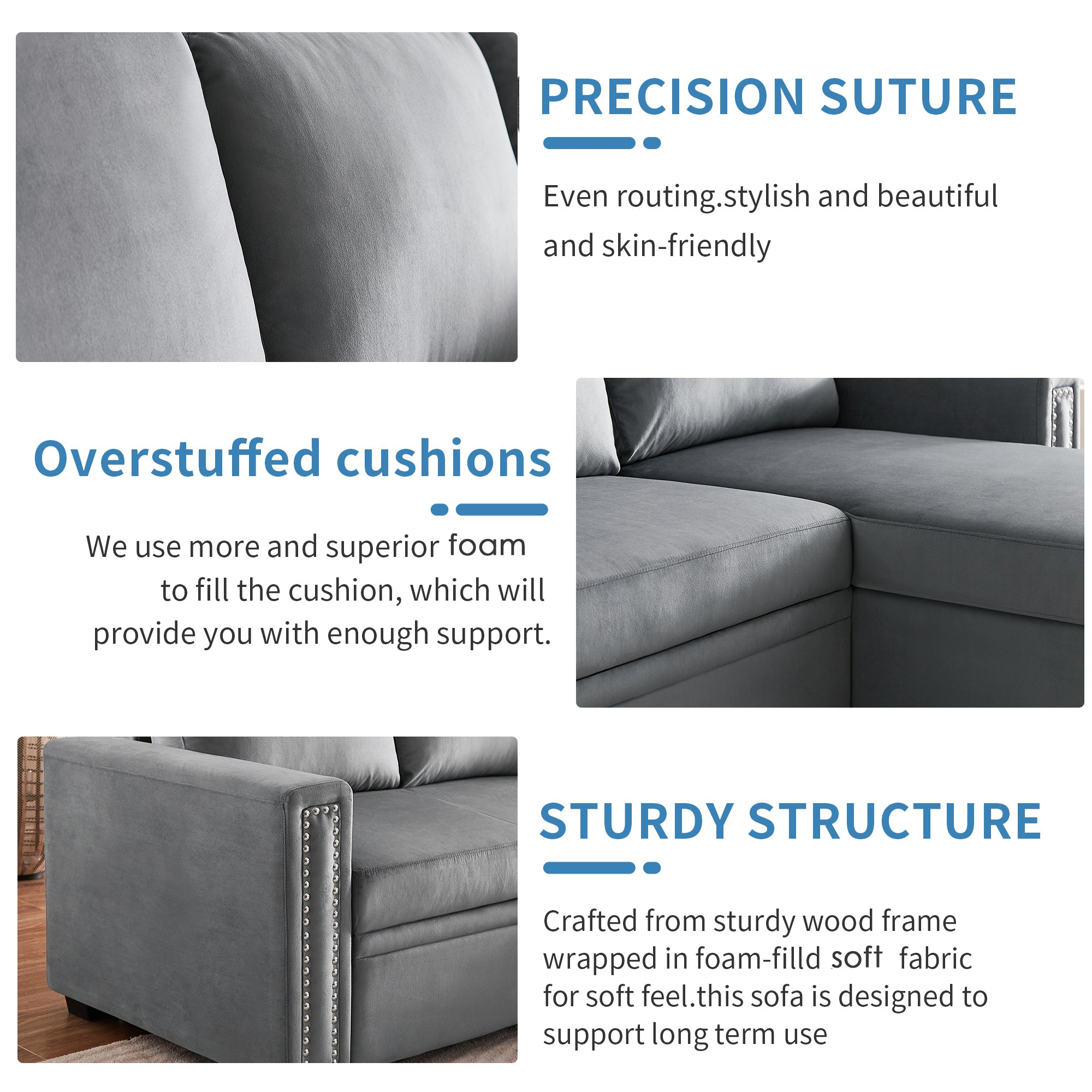 Orisfur. 83" Pull Out Sleeper Sofa Reversible L-Shape 3 Seat Sectional Couch with Storage Chaise for Living Room Furniture Set (Old SKU: SG000408AAA) - Atlantic Fine Furniture Inc